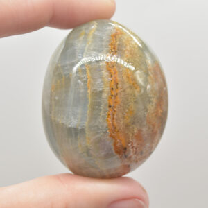 Blue Onyx Lemerian Aquatine Calcite Crystal Egg - 90 - 110 grams