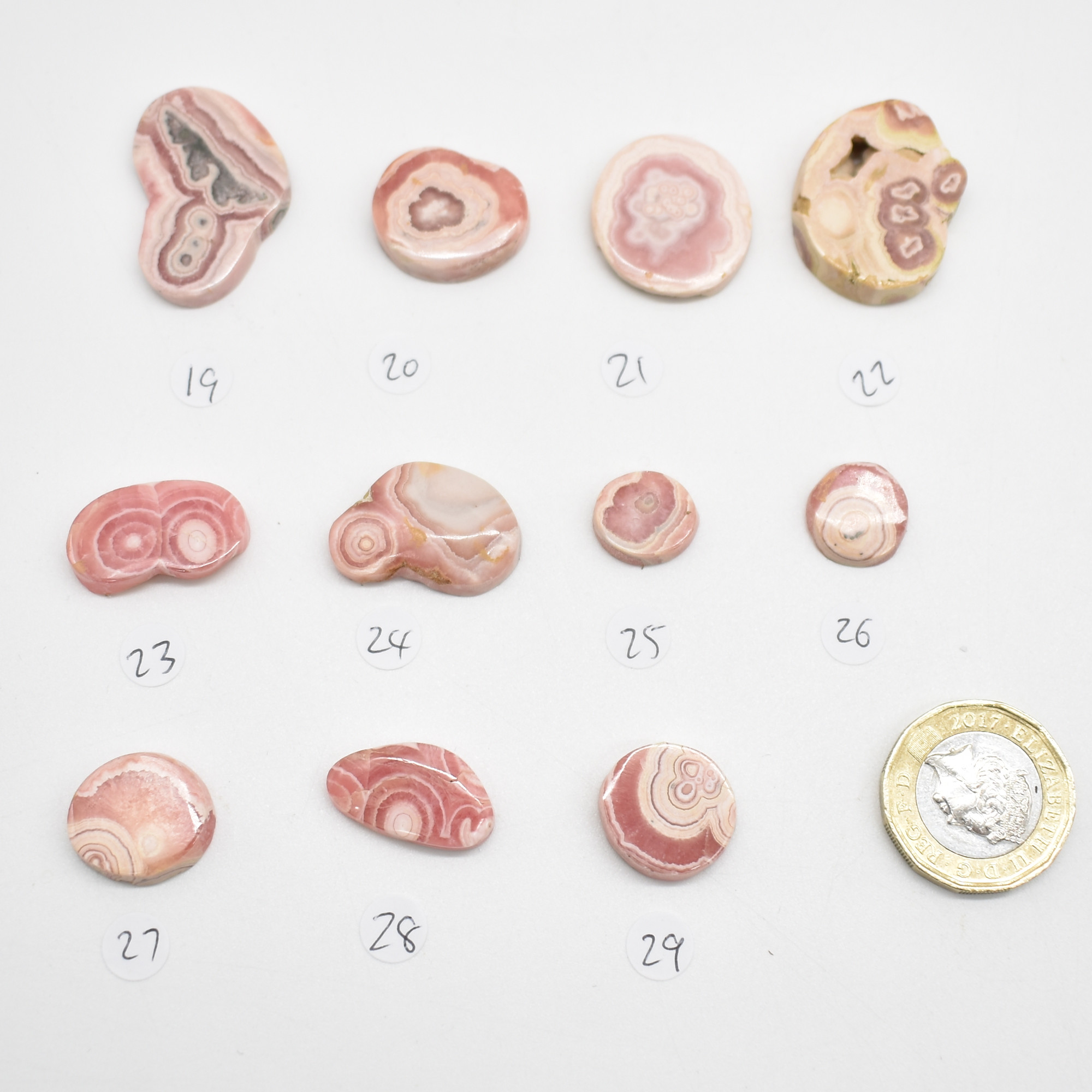 Rhodochrosite Cabochons from Argentina - Lot 2 - 11 options - Image 2