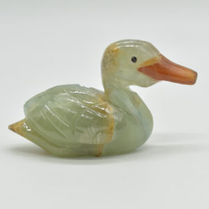Blue Onyx (Lemurian Aquatine Calcite) Crystal Carved Duck - 131 grams #05