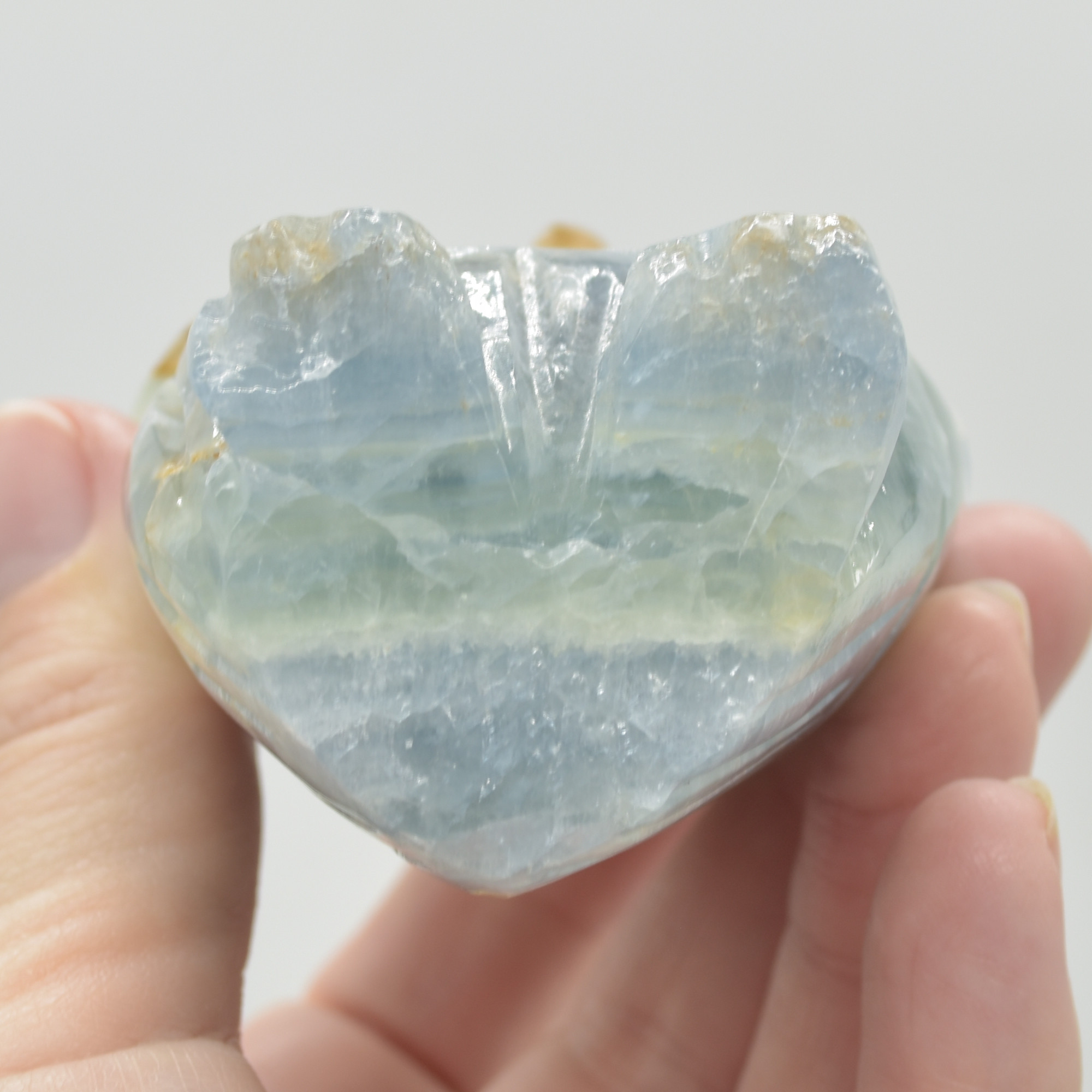 Blue Onyx (Lemurian Aquatine Calcite) Crystal Carved Owl - 234 grams #05 - Image 5