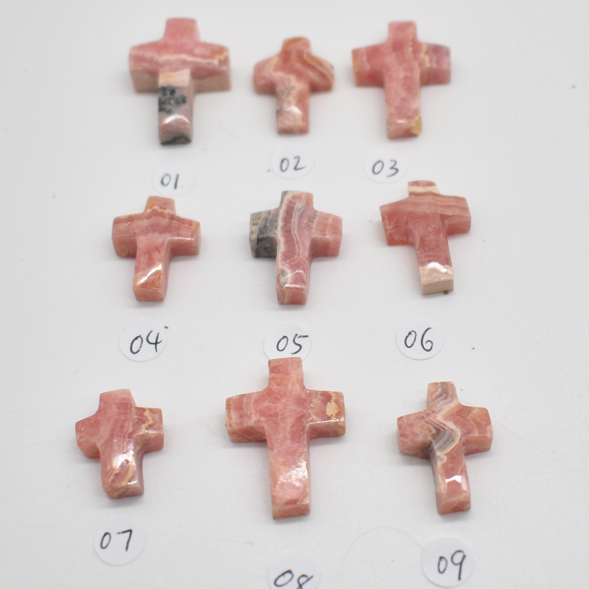 Rhodochrosite Cross Pendant - 9 Options - Image 3