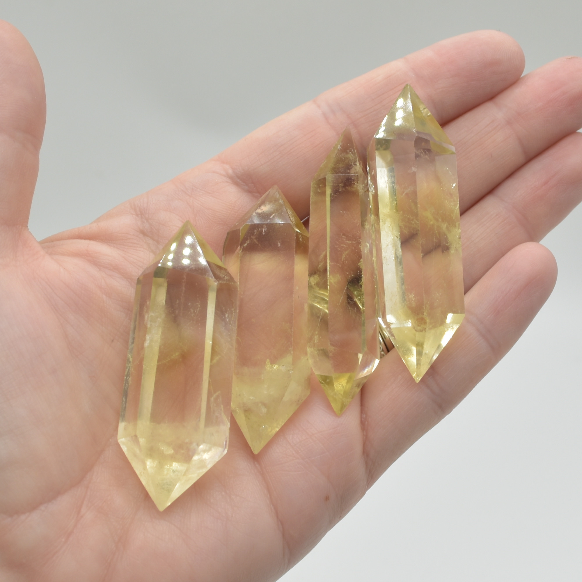 Lemon Yellow Quartz Double Terminated Point, Tower, Wand - 1 Count - 4cm - 5cm - Image 2
