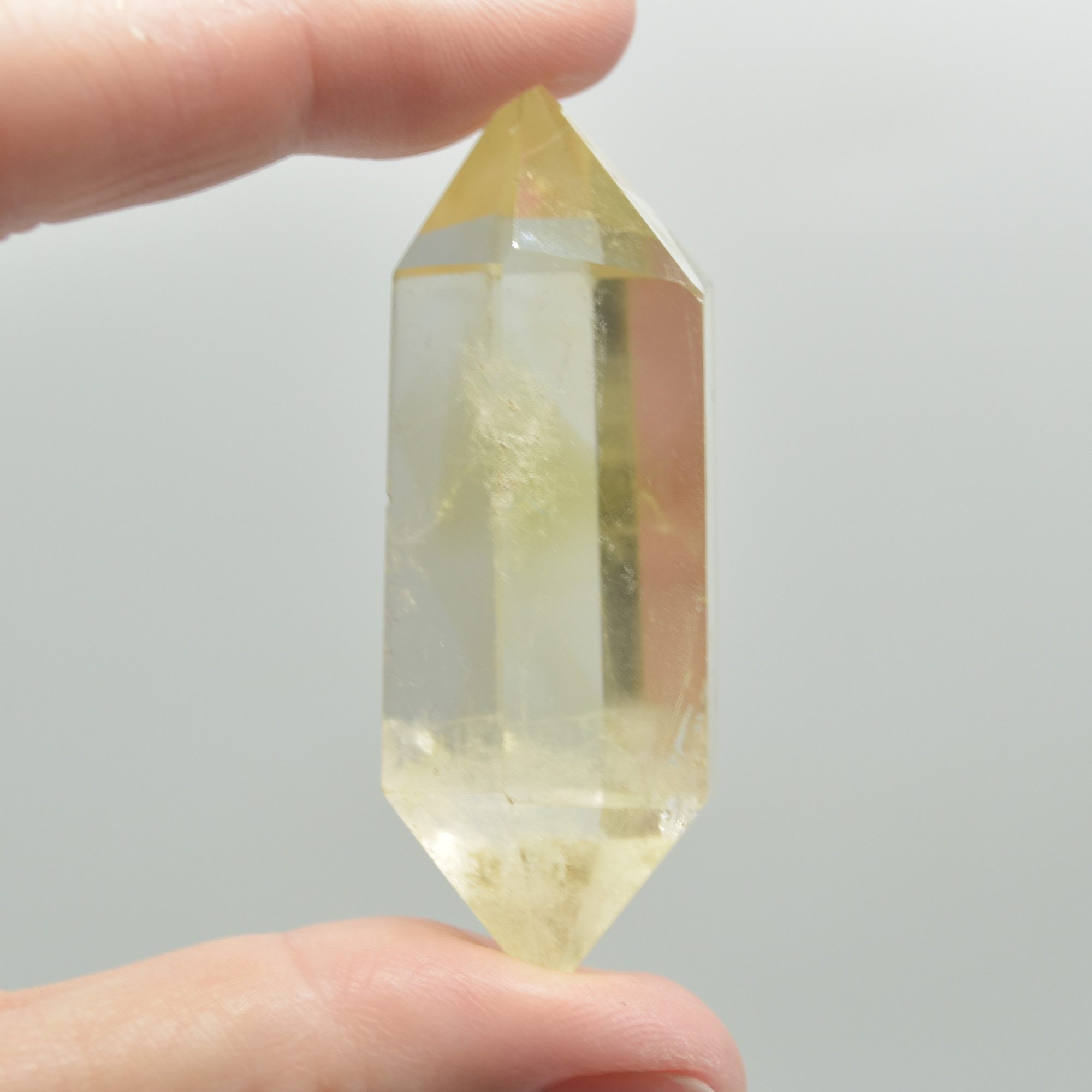 Lemon Yellow Quartz Double Terminated Point, Tower, Wand - 1 Count - 4cm - 5cm - Image 3