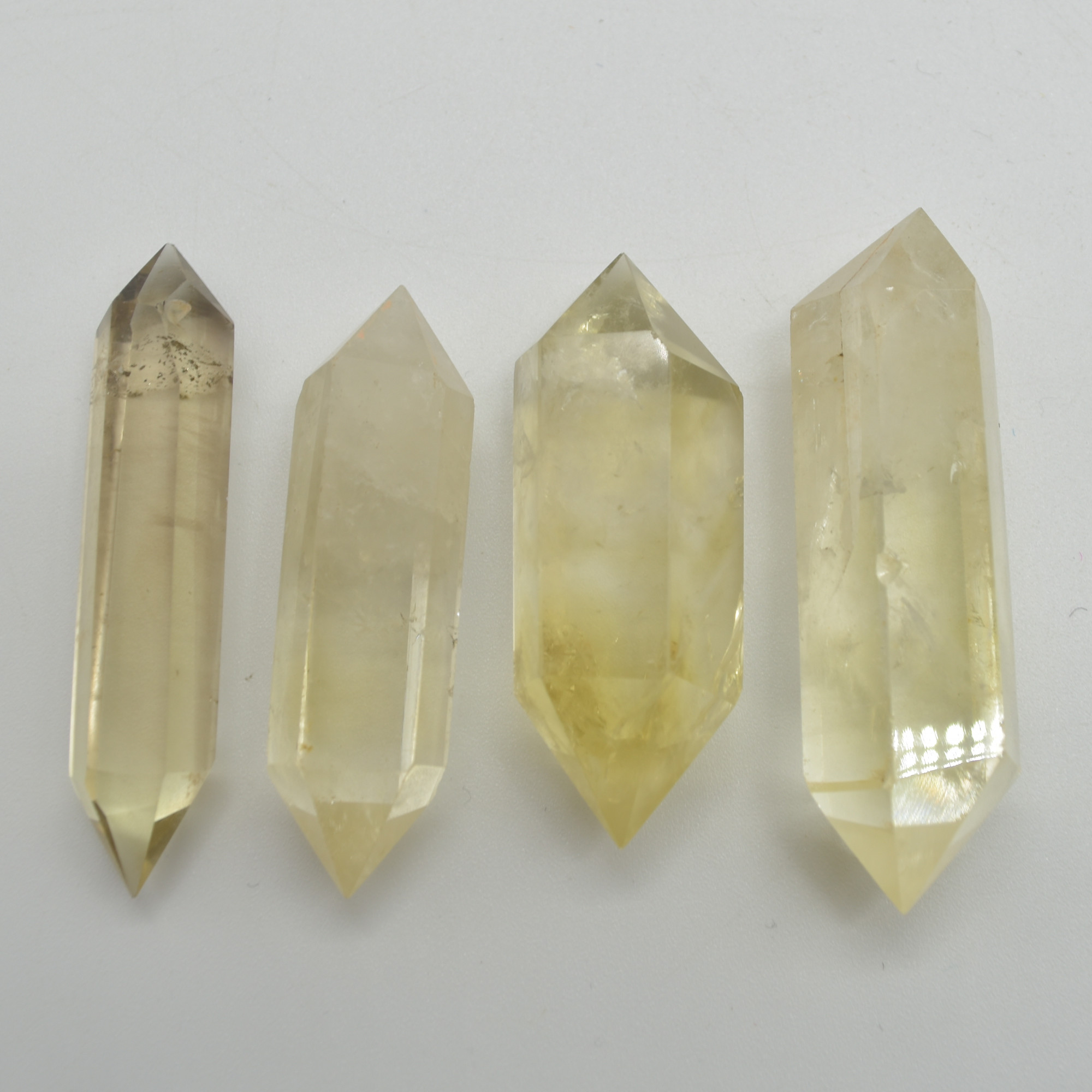 Lemon Yellow Quartz Double Terminated Point, Tower, Wand - 1 Count - 5cm - 6cm