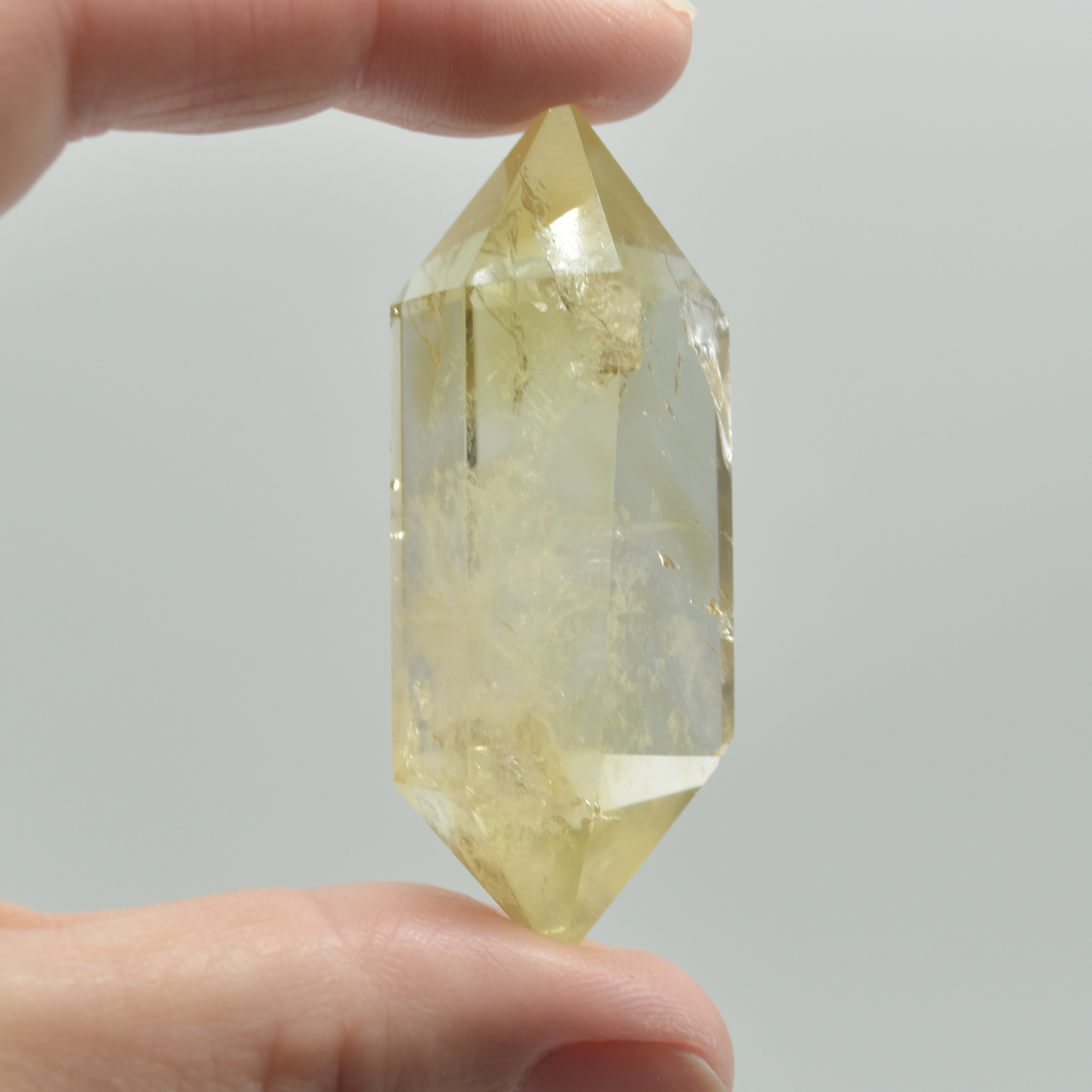 Lemon Yellow Quartz Double Terminated Point, Tower, Wand - 1 Count - 5cm - 6cm - Image 3