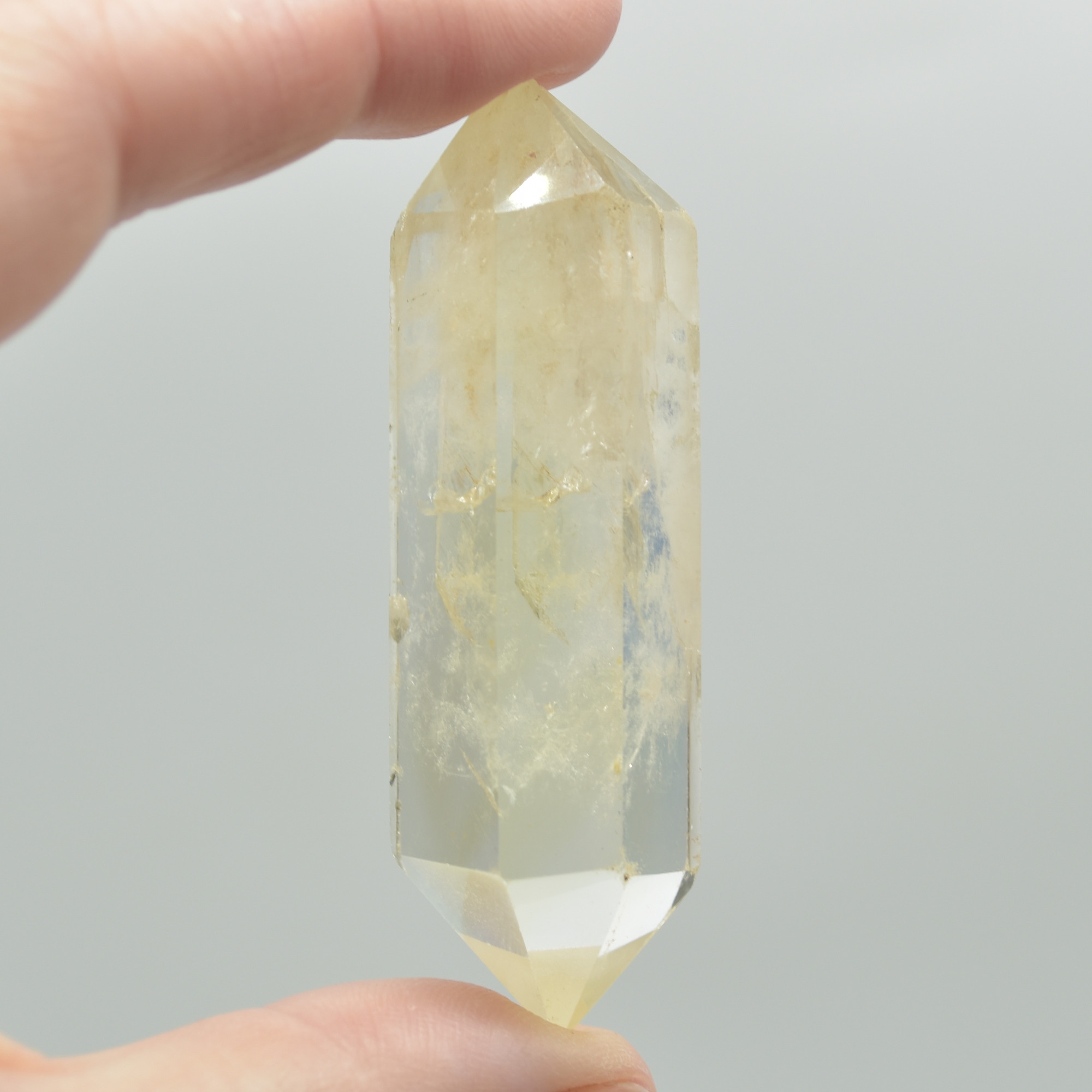 Lemon Yellow Quartz Double Terminated Point, Tower, Wand - 1 Count - 5cm - 6cm - Image 4