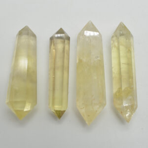 Lemon Yellow Quartz Double Terminated Point, Tower, Wand - 1 Count - 6cm - 7cm