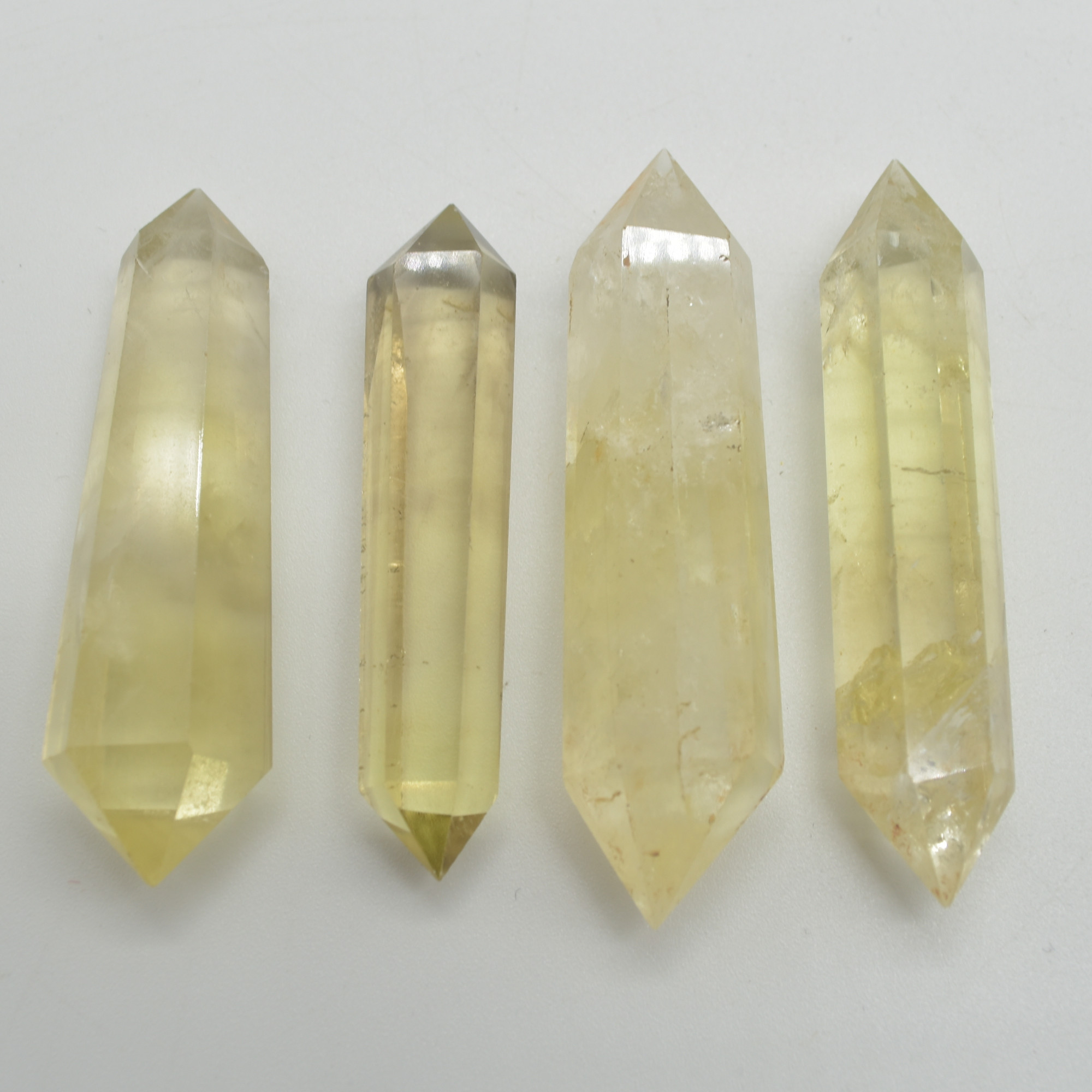 Lemon Yellow Quartz Double Terminated Point, Tower, Wand - 1 Count - 6cm - 7cm