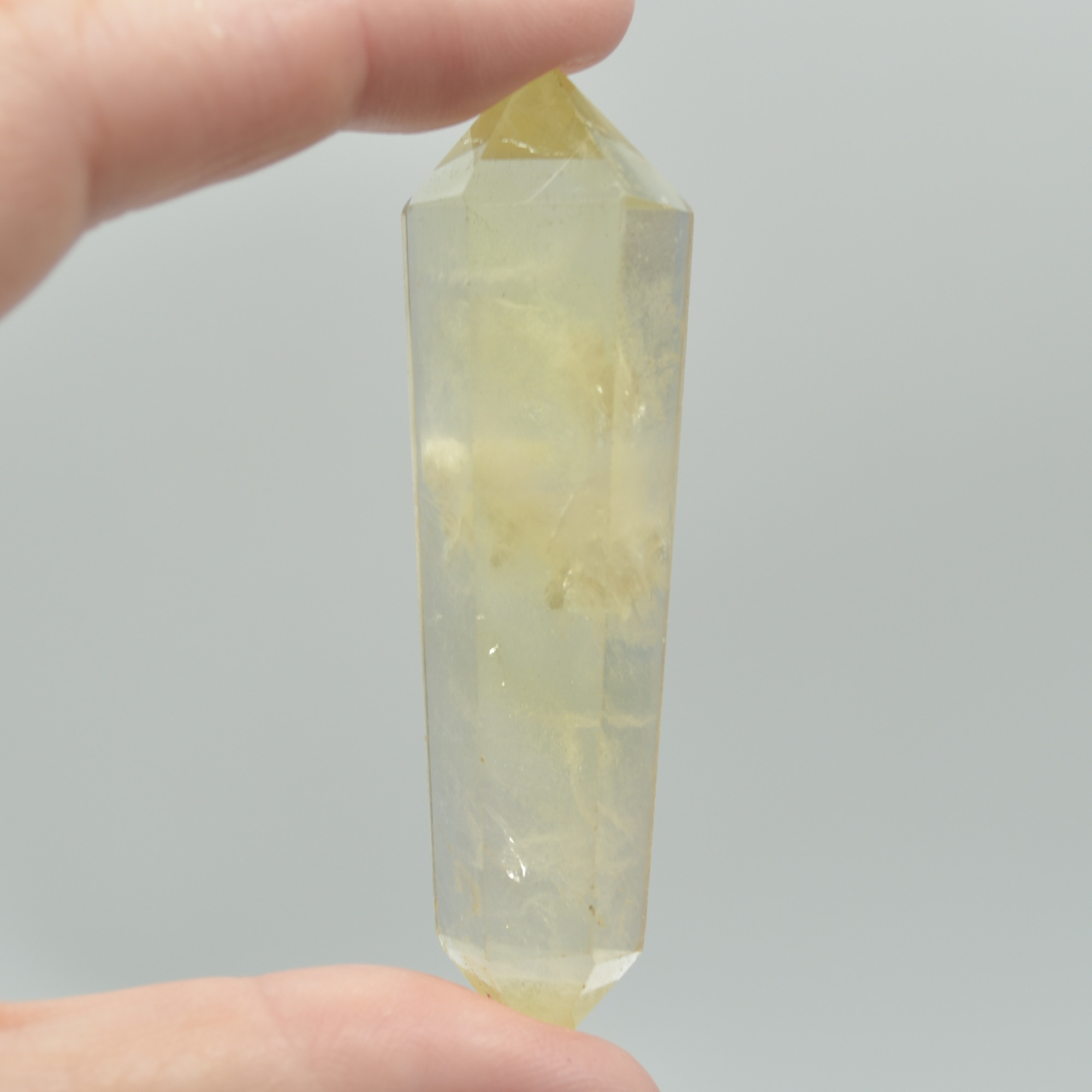Lemon Yellow Quartz Double Terminated Point, Tower, Wand - 1 Count - 7cm - 8cm - Image 4