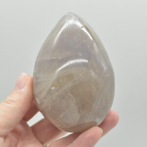 Blue Rose Quartz Crystal Egg - 8.5cm - 399 grams - #03