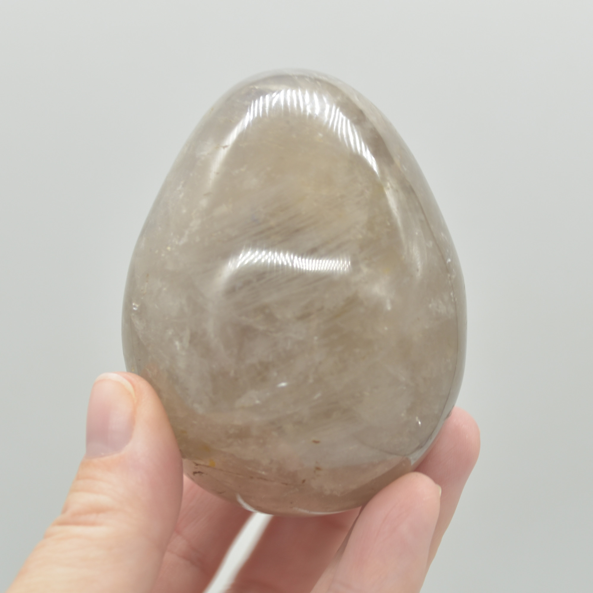 Blue Rose Quartz Crystal Egg - 7cm - 328 grams - #06 - Image 2
