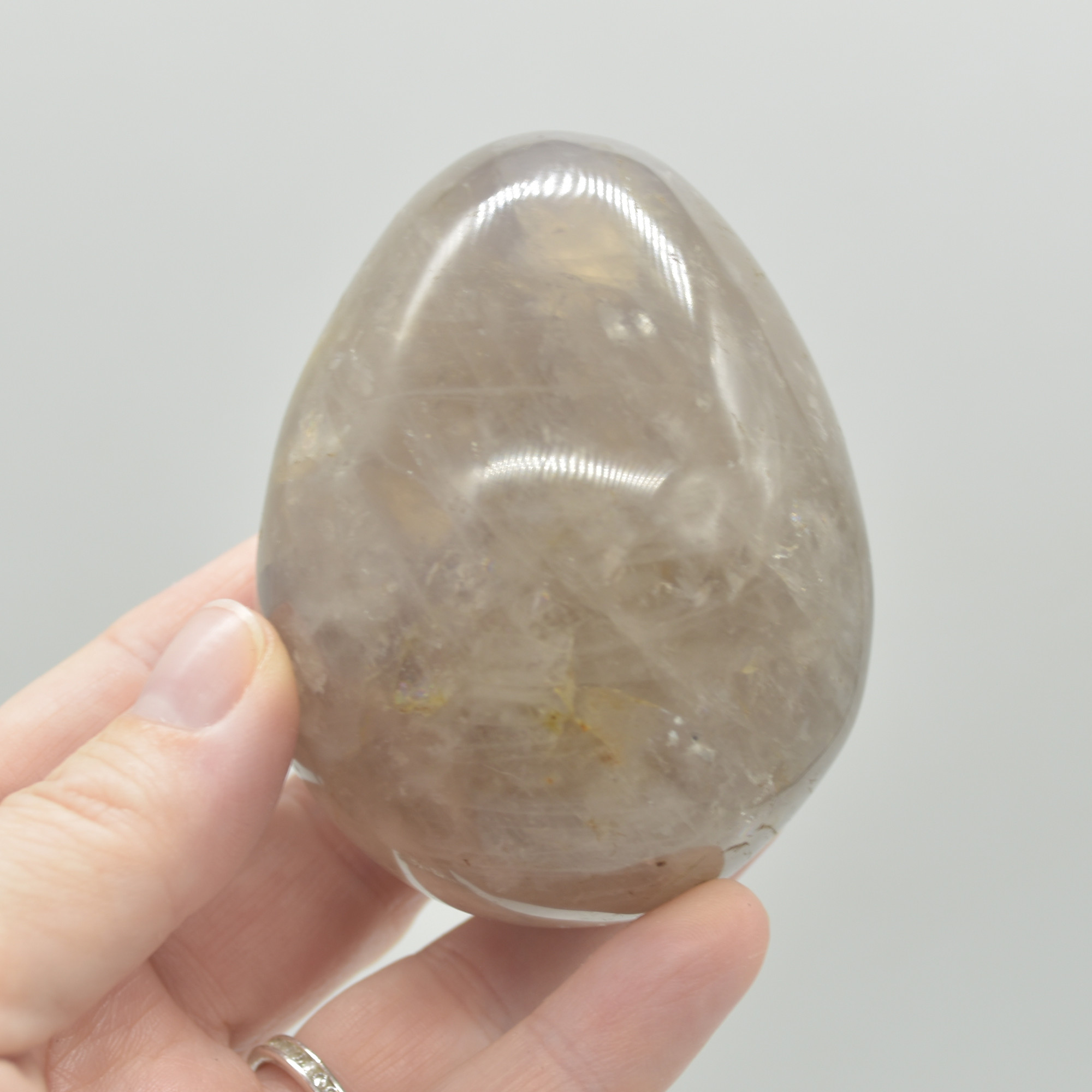 Blue Rose Quartz Crystal Egg - 7cm - 328 grams - #06 - Image 3