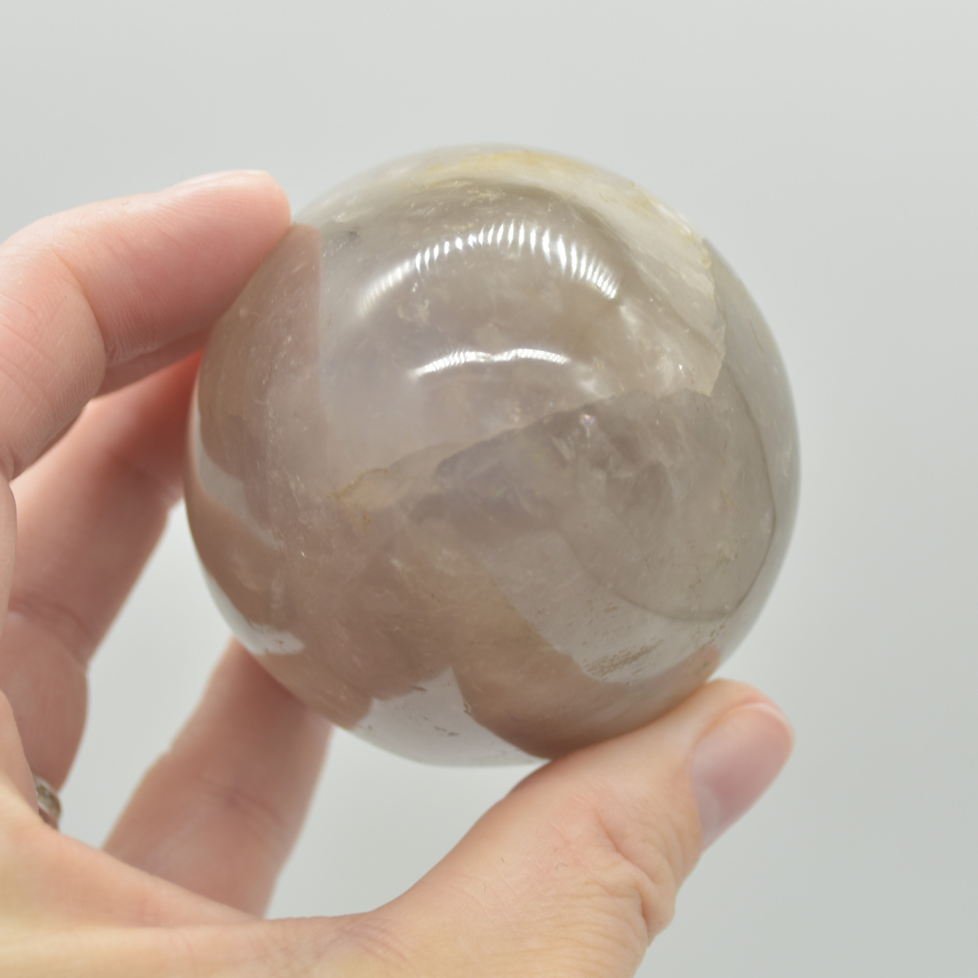 Blue Rose Quartz Crystal Egg - 7cm - 328 grams - #06 - Image 5