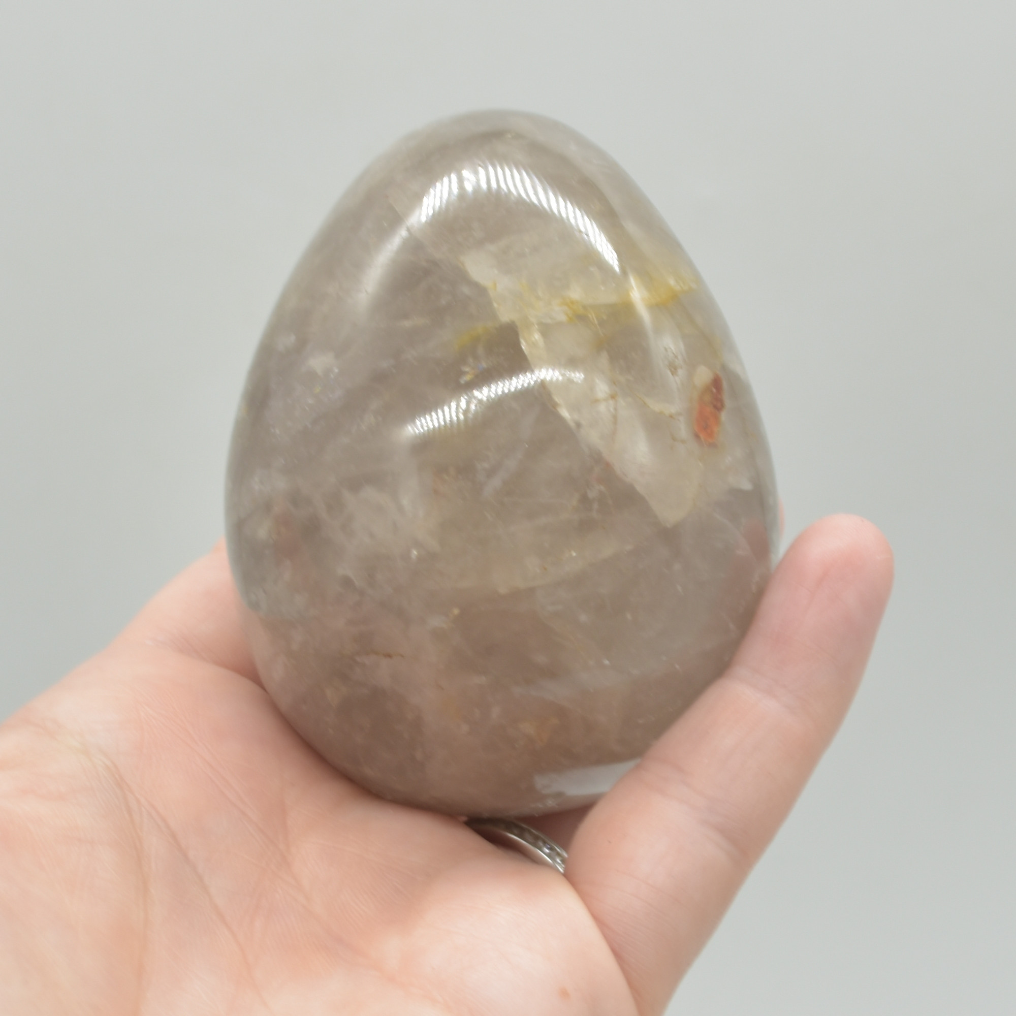Blue Rose Quartz Crystal Egg - 7cm - 328 grams - #06 - Image 6
