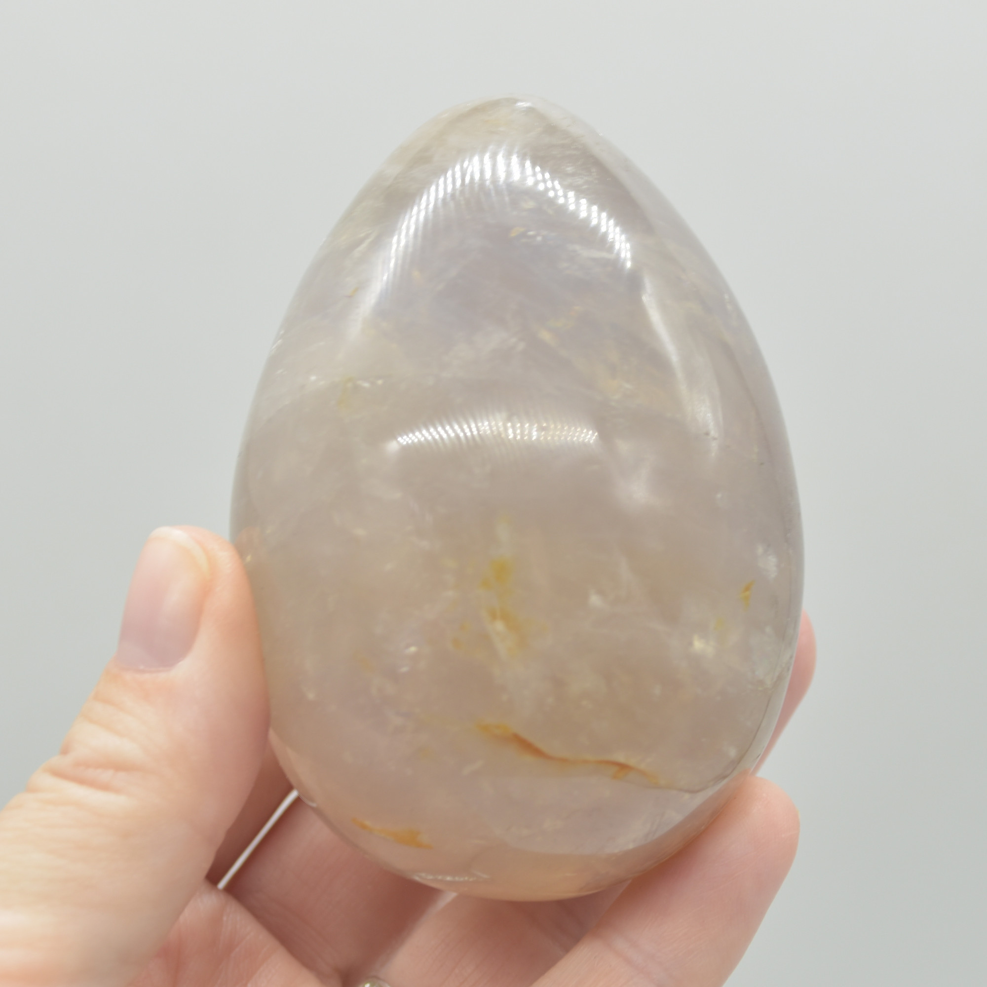 Blue Rose Quartz Crystal Egg - 7.5cm - 318 grams - #08 - Image 2