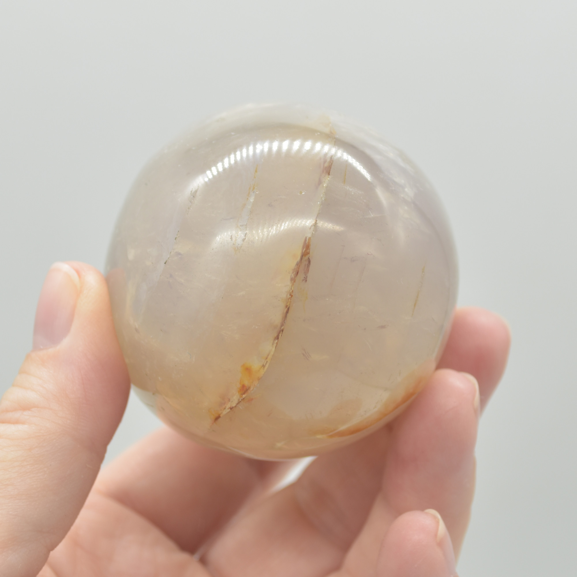 Blue Rose Quartz Crystal Egg - 7.5cm - 318 grams - #08 - Image 4