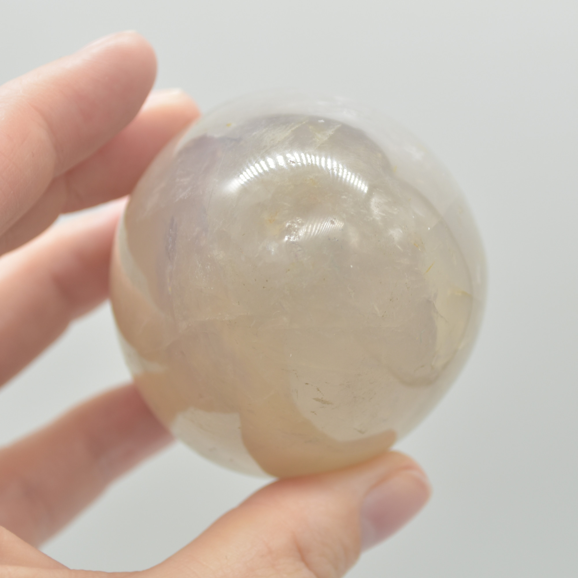 Blue Rose Quartz Crystal Egg - 7.5cm - 318 grams - #08 - Image 5