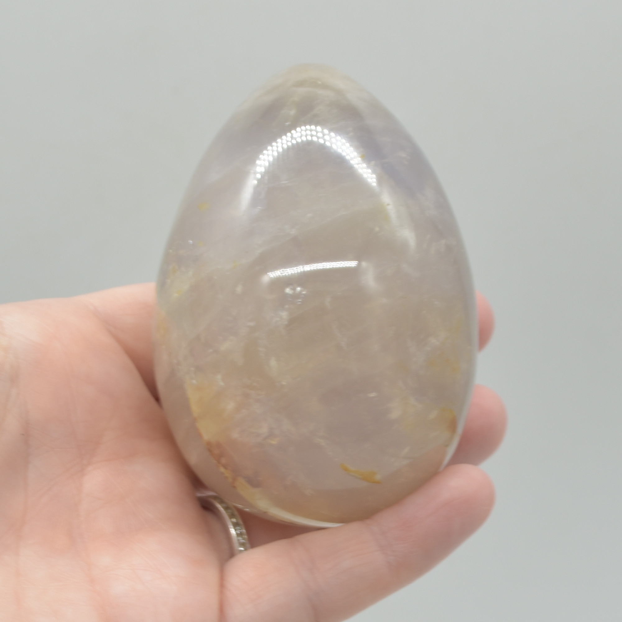 Blue Rose Quartz Crystal Egg - 7.5cm - 318 grams - #08 - Image 7