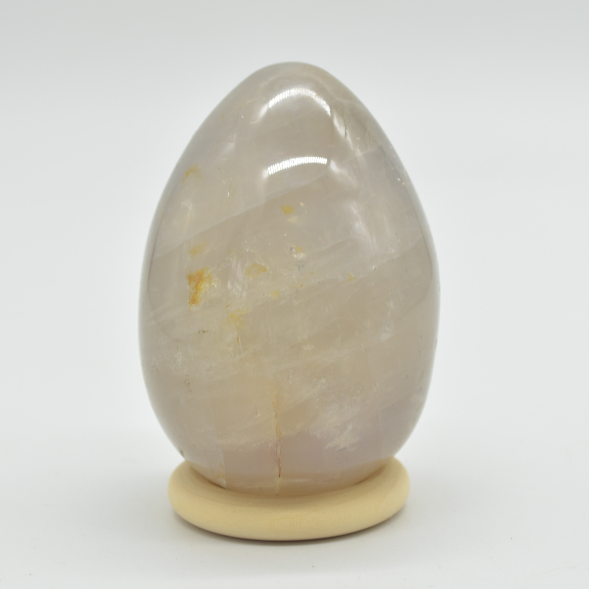 Blue Rose Quartz Crystal Egg - 7.5cm - 318 grams - #08 - Image 8