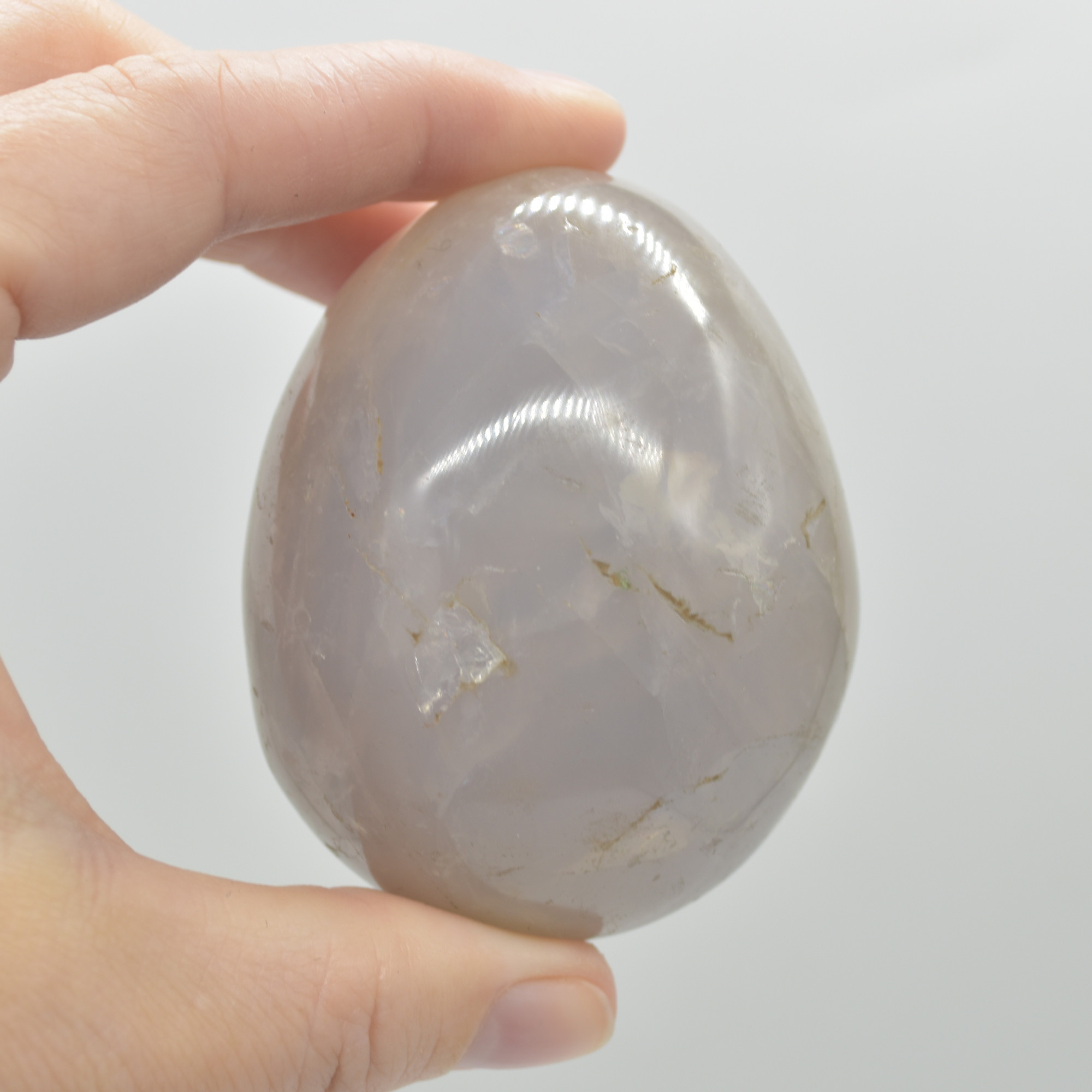 Blue Rose Quartz Crystal Egg - 6.5cm - 273 grams - #10 - Image 2