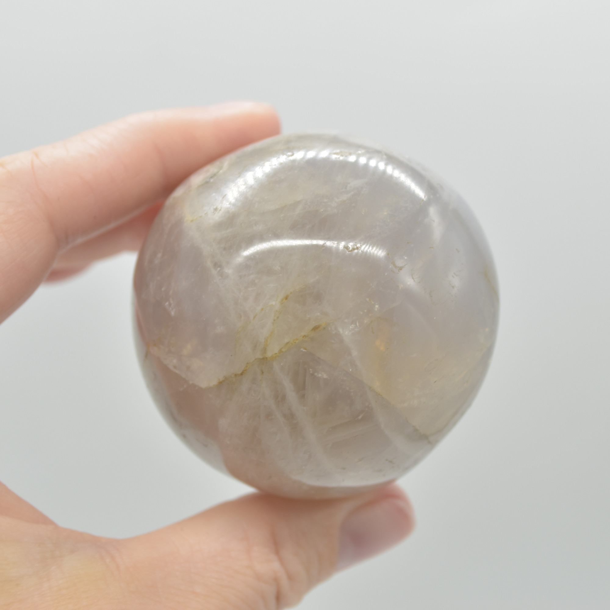 Blue Rose Quartz Crystal Egg - 6.5cm - 273 grams - #10 - Image 3