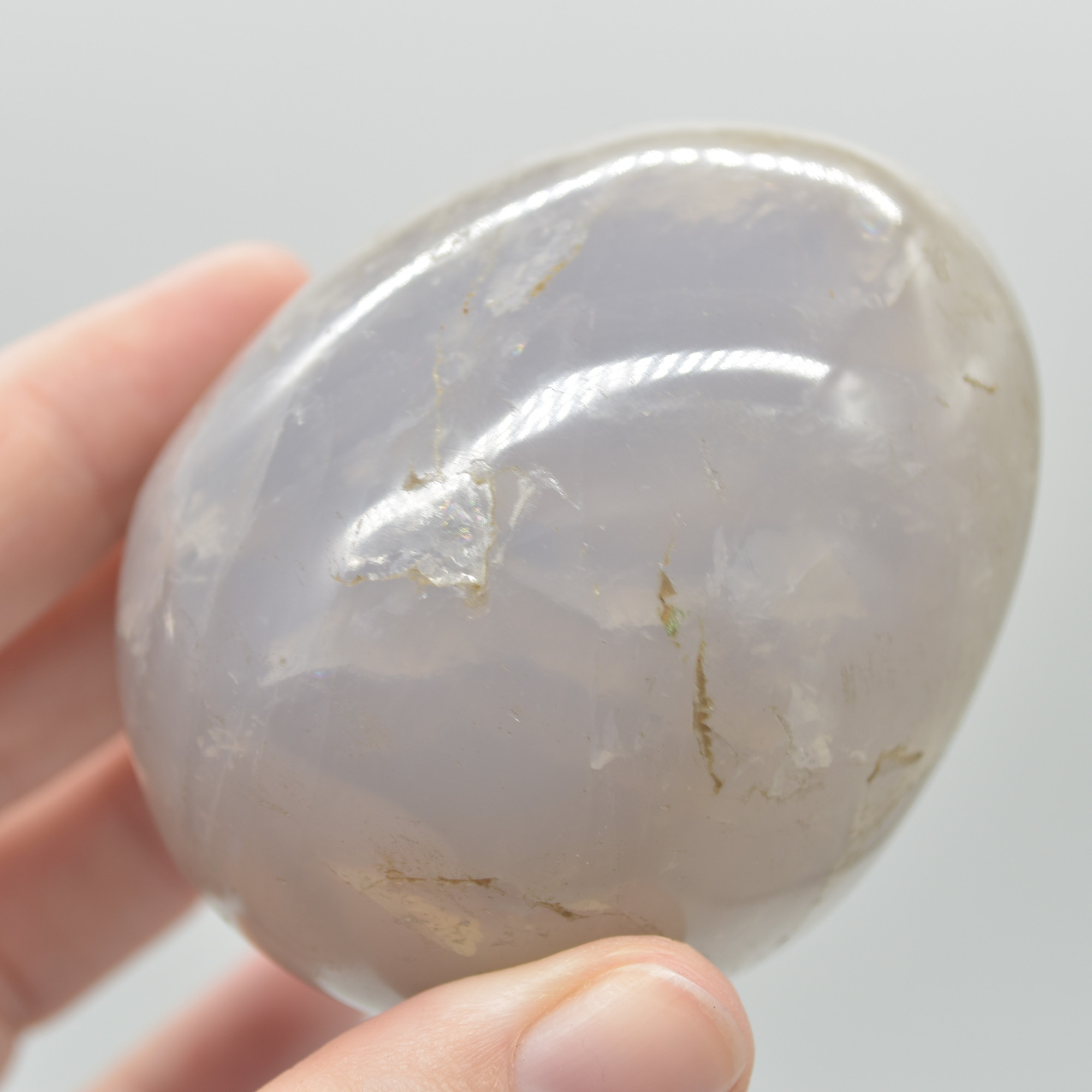 Blue Rose Quartz Crystal Egg - 6.5cm - 273 grams - #10 - Image 4