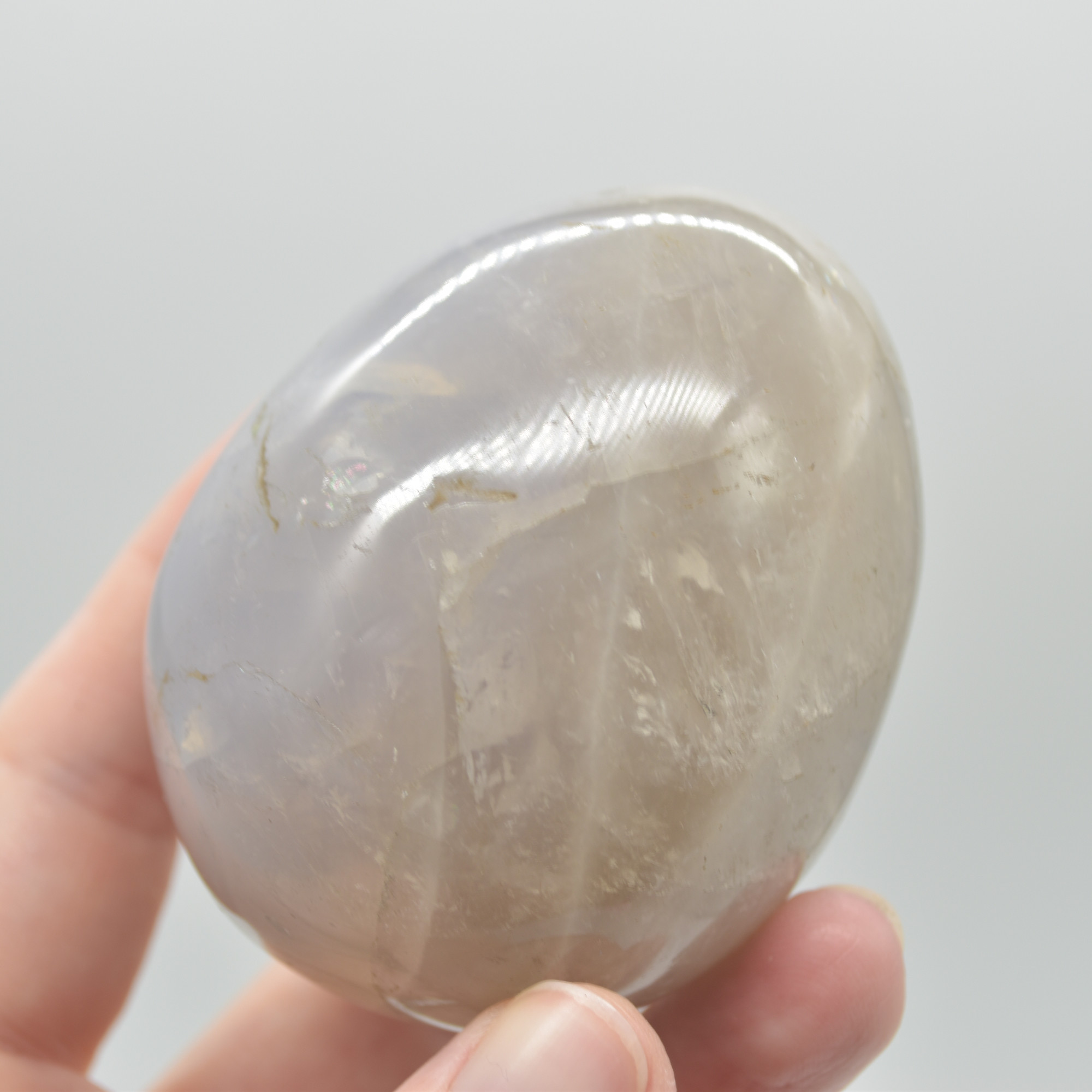 Blue Rose Quartz Crystal Egg - 6.5cm - 273 grams - #10 - Image 5