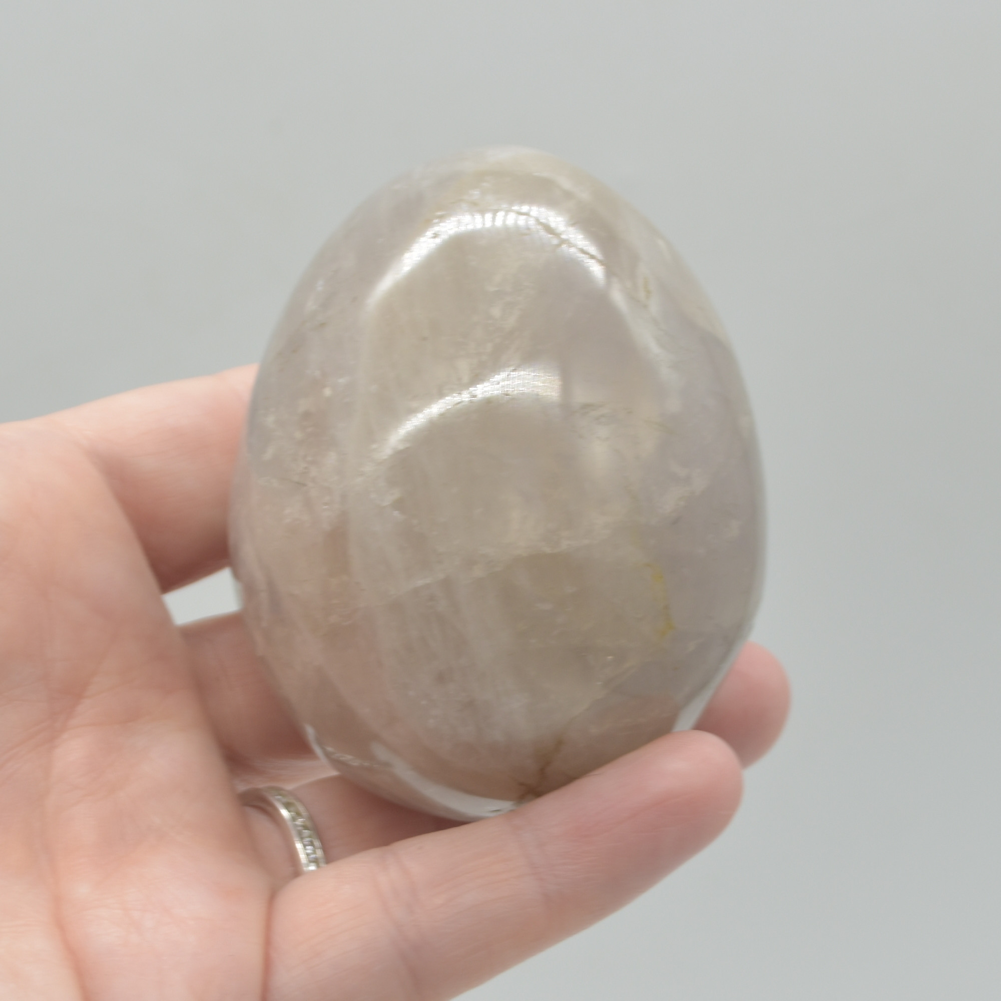 Blue Rose Quartz Crystal Egg - 6.5cm - 273 grams - #10 - Image 6