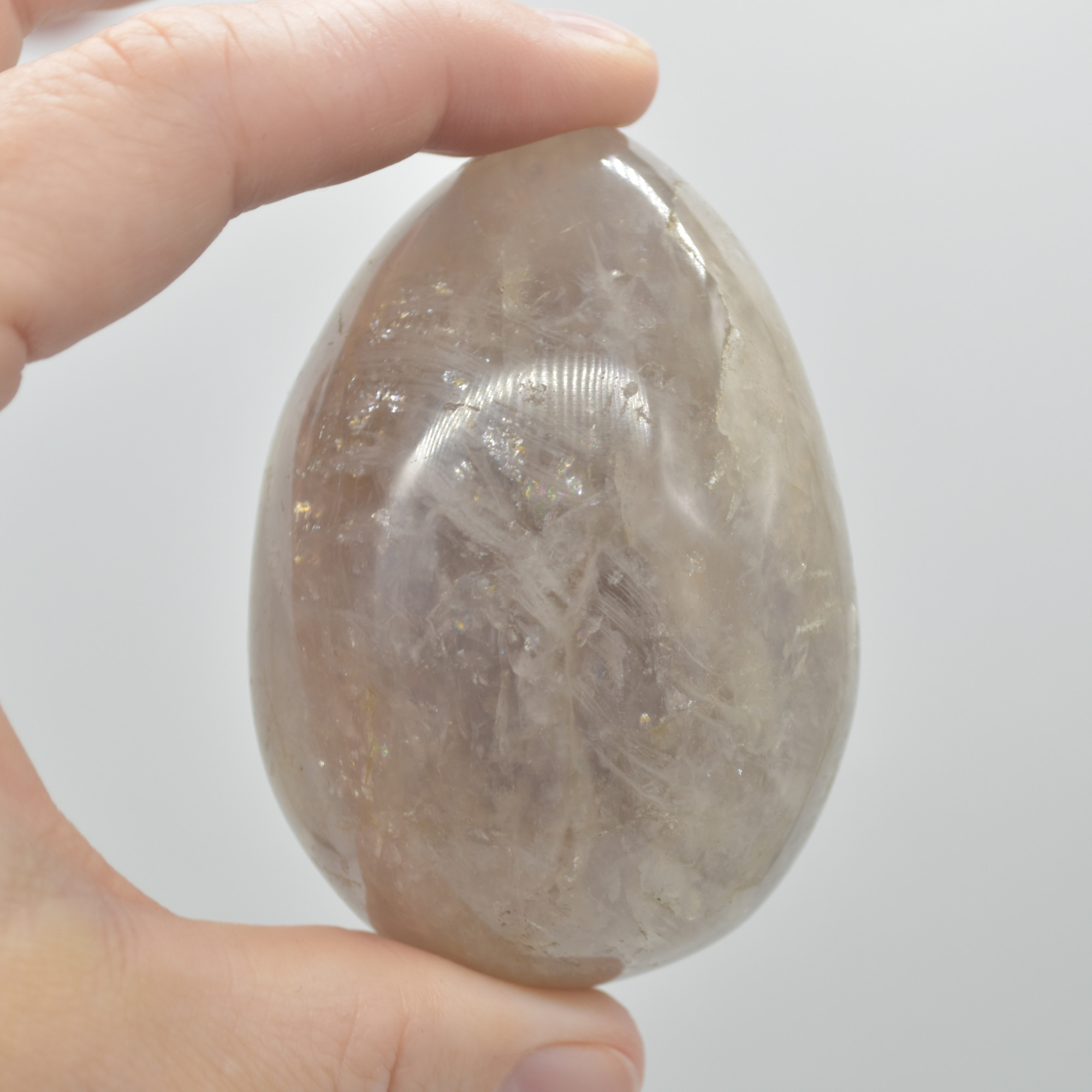 Blue Rose Quartz Crystal Egg - 7cm - 239 grams - #14