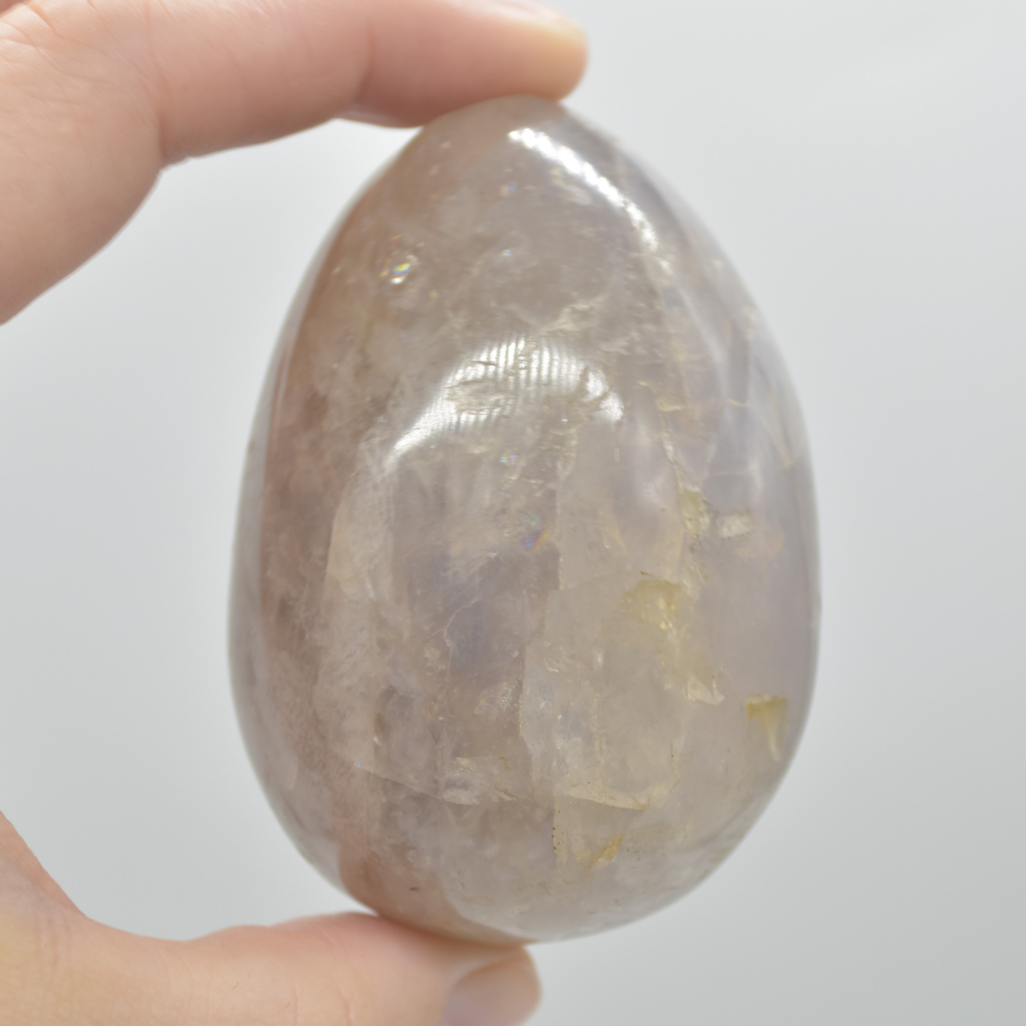 Blue Rose Quartz Crystal Egg - 7cm - 239 grams - #14 - Image 2