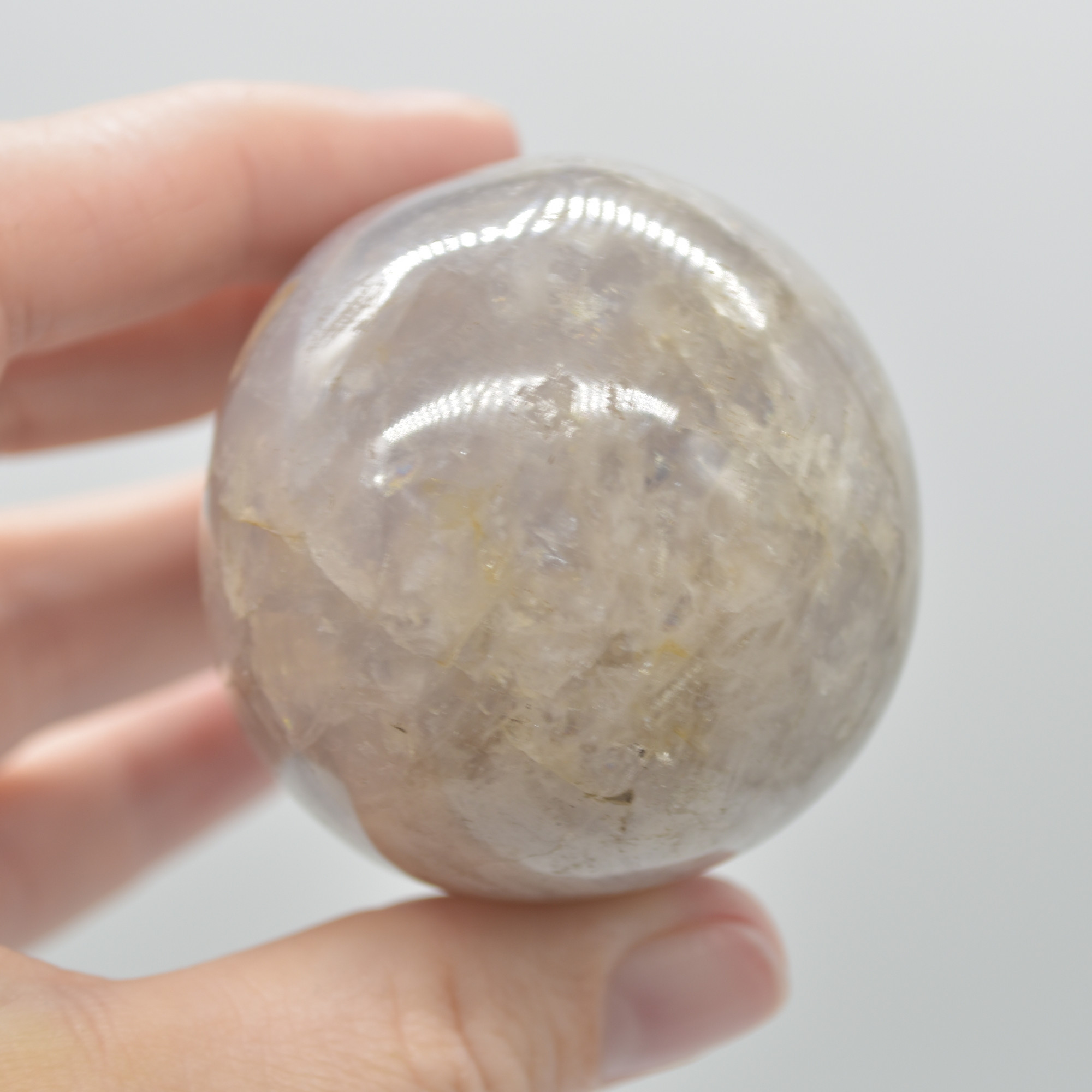 Blue Rose Quartz Crystal Egg - 7cm - 239 grams - #14 - Image 3