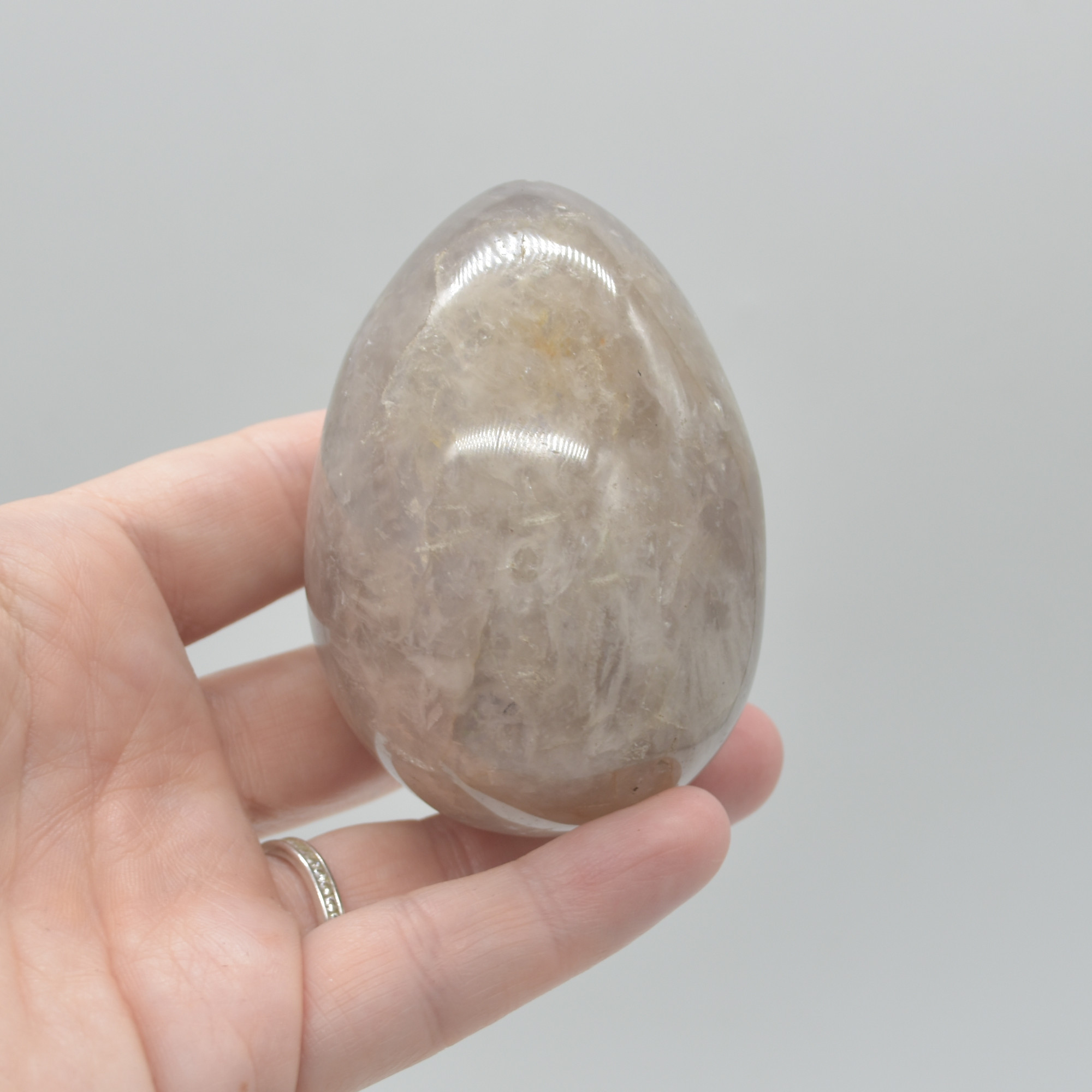 Blue Rose Quartz Crystal Egg - 7cm - 239 grams - #14 - Image 5