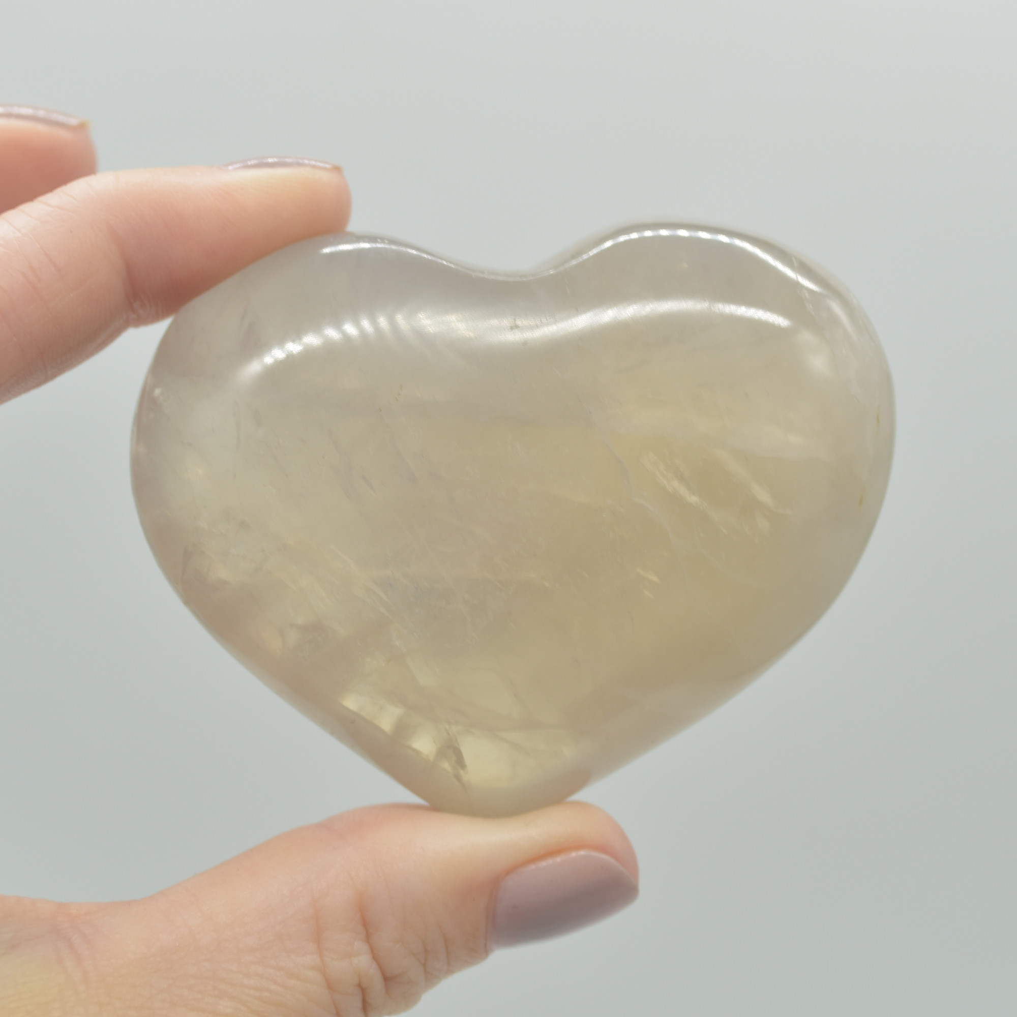 Blue Rose Quartz Crystal Puffy Heart - 5.5cm - 140 grams - #07 - Image 3