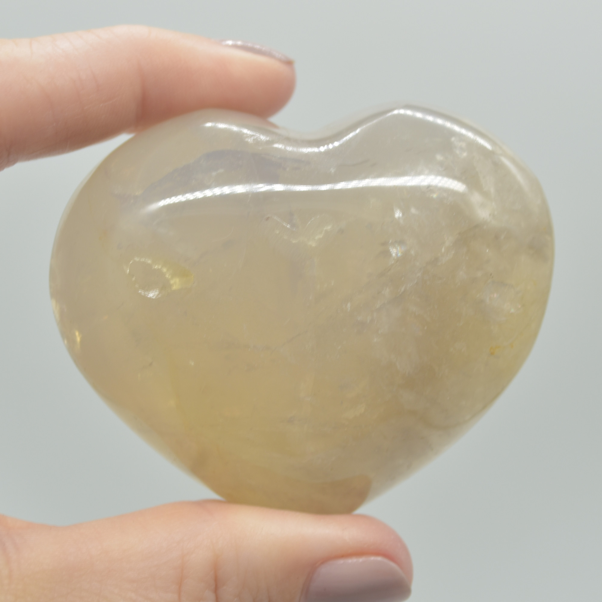 Blue Rose Quartz Crystal Puffy Heart - 5cm - 143 grams - #08 - Image 3