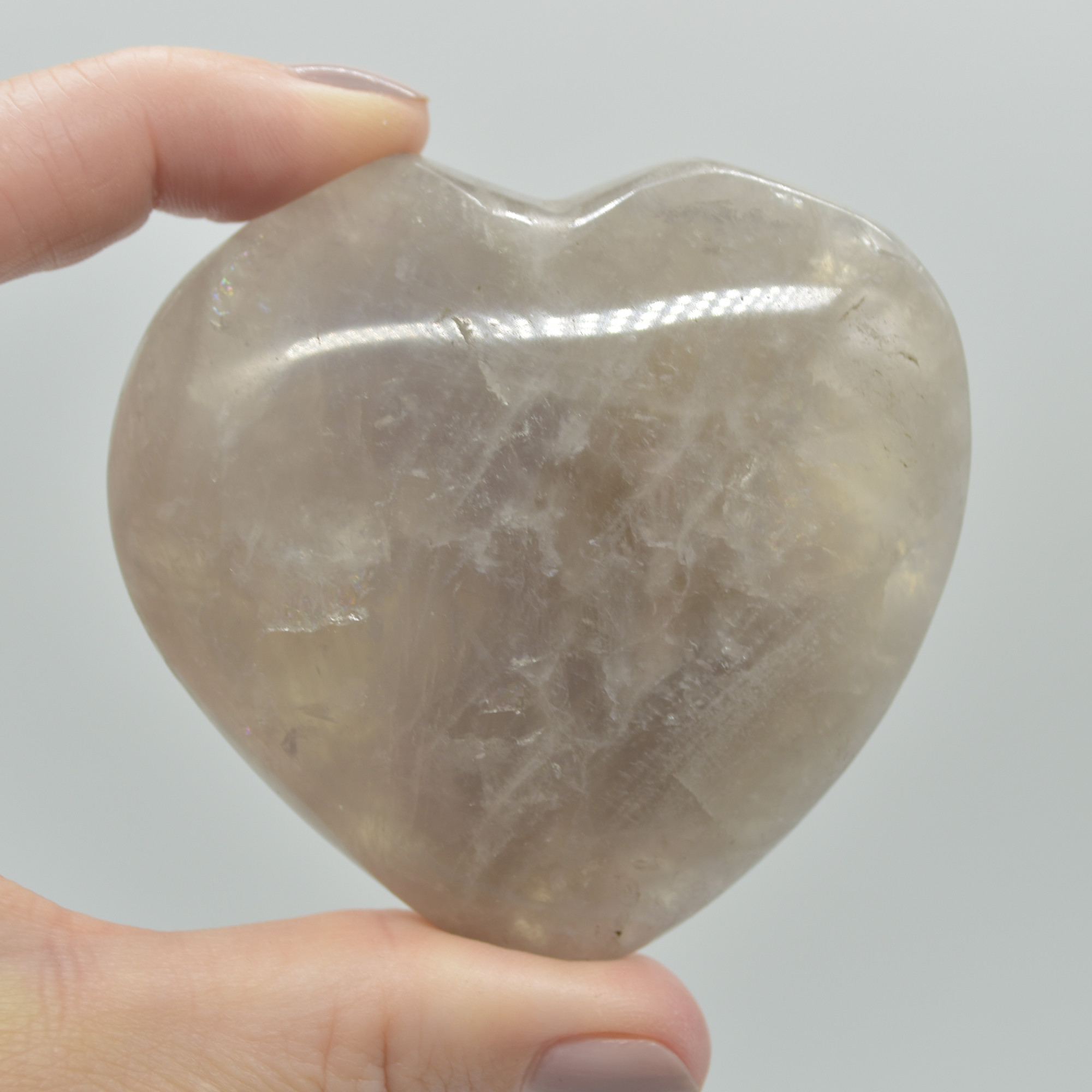 Blue Rose Quartz Crystal Puffy Heart - 6.4cm - 148 grams - #09