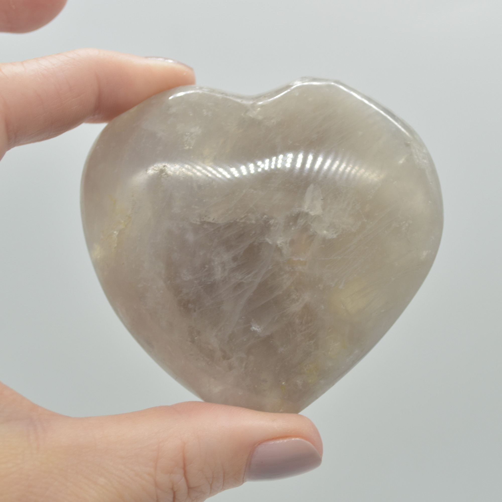 Blue Rose Quartz Crystal Puffy Heart - 6.4cm - 148 grams - #09 - Image 3