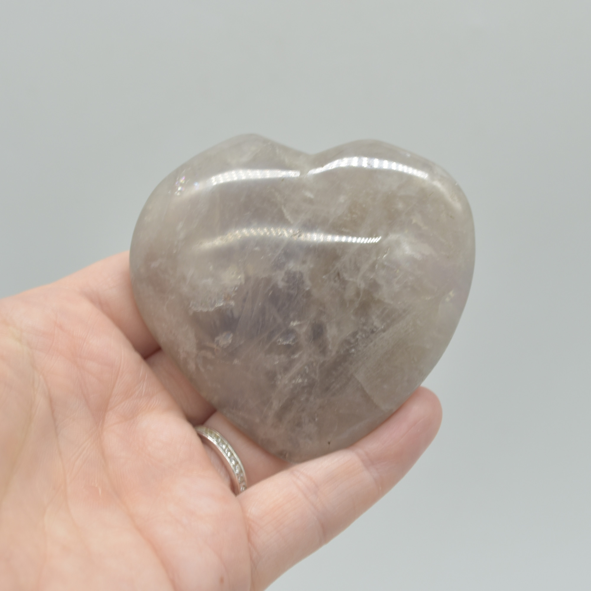 Blue Rose Quartz Crystal Puffy Heart - 6.4cm - 148 grams - #09 - Image 5