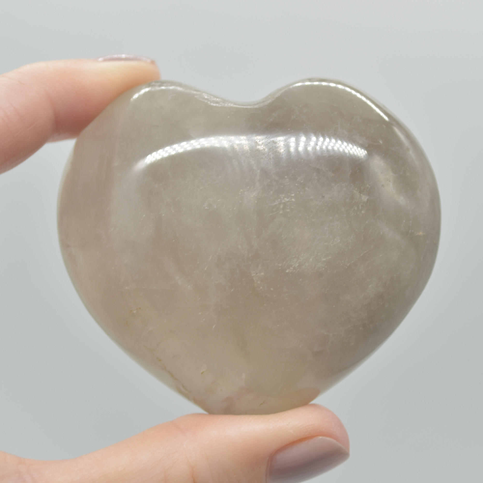 Blue Rose Quartz Crystal Puffy Heart - 5.5cm - 155 grams - #16