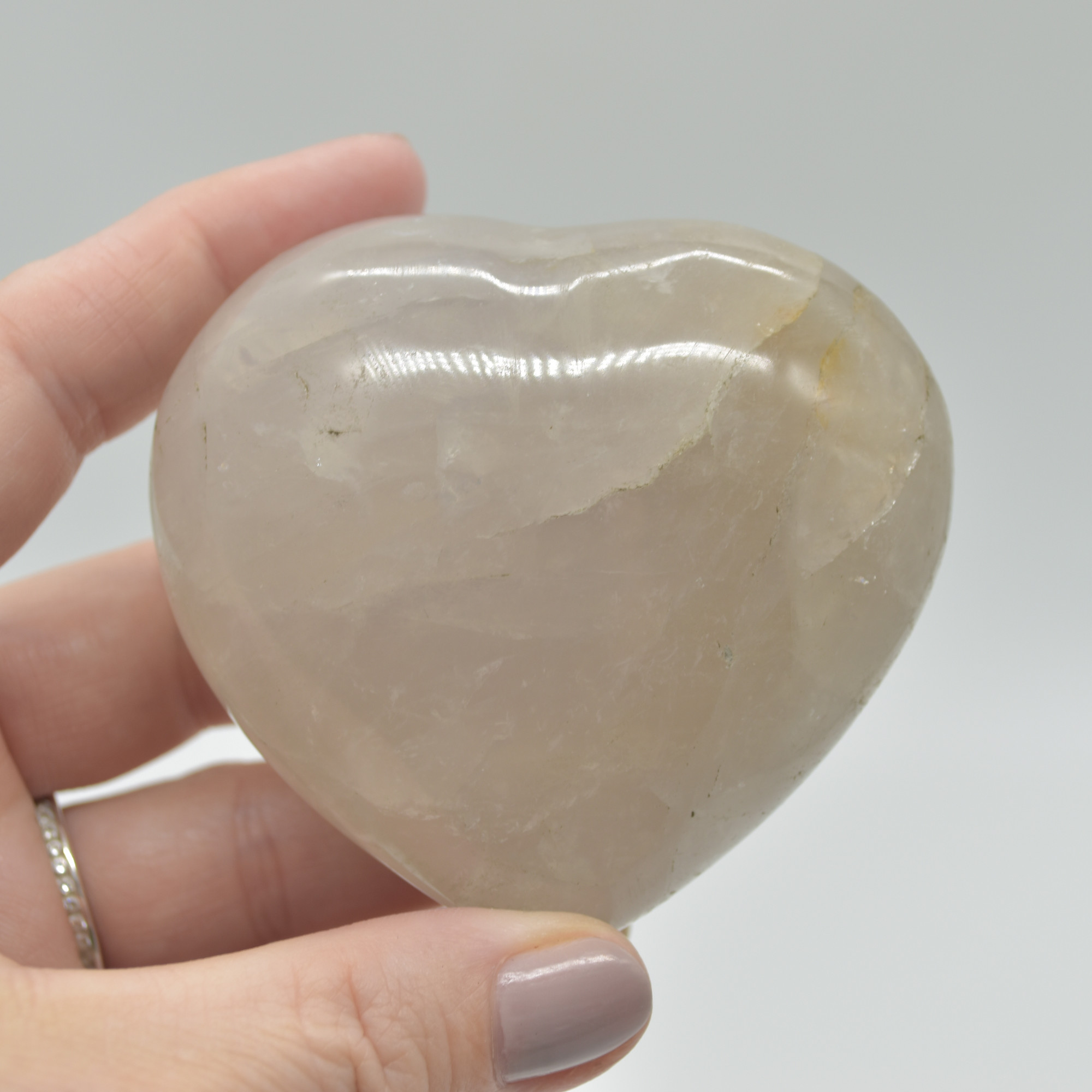 Blue Rose Quartz Crystal Puffy Heart - 6.5cm - 228 grams - #22 - Image 3