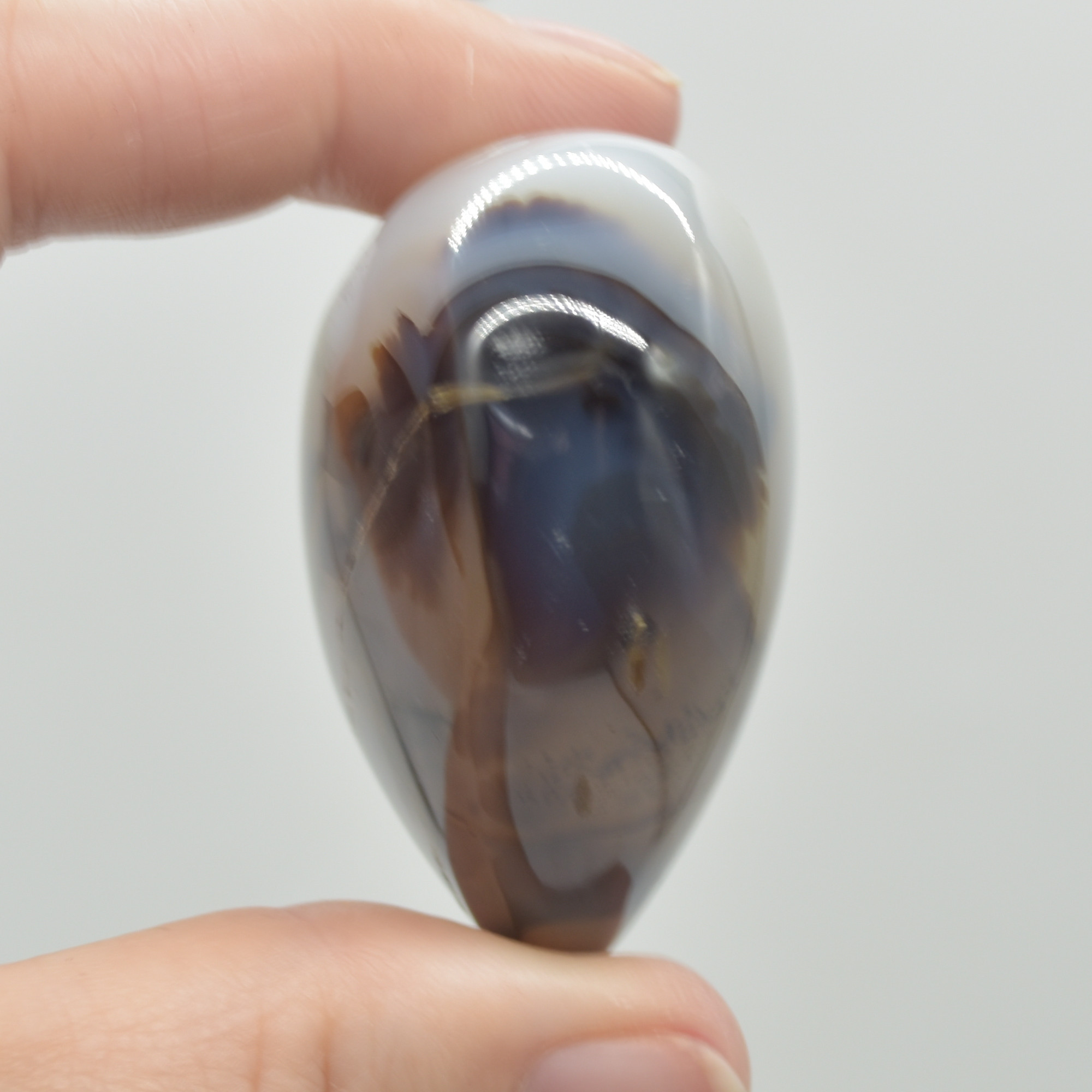 Dendritic Agate Crystal Puffy Heart - 92 grams - #15 - Image 2