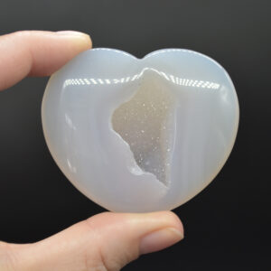 Druzy Agate Carved Heart - 5cm #01