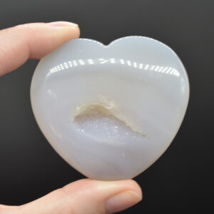 Druzy Agate Carved Heart - 5.4cm #02
