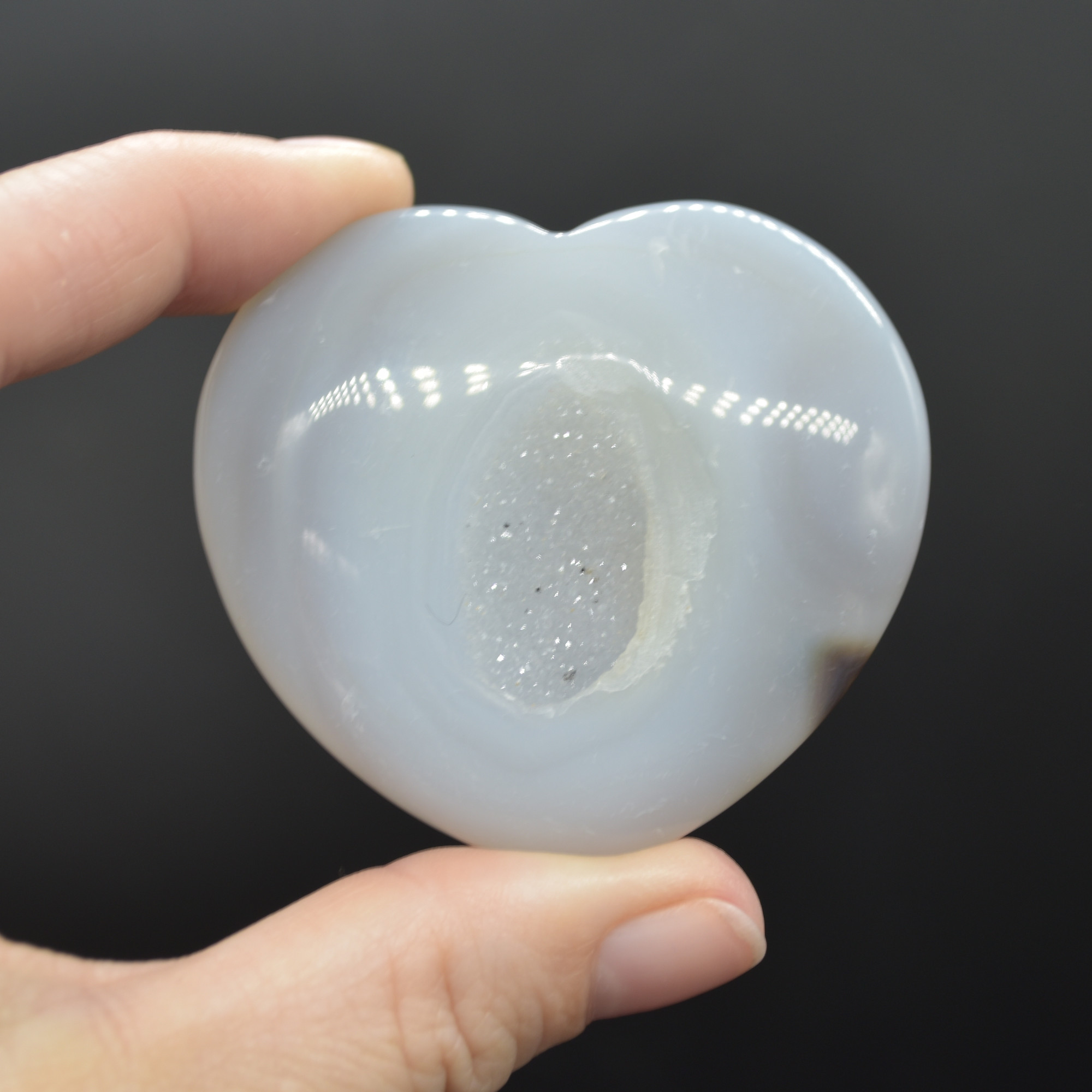Druzy Agate Carved Heart - 5.3cm #04