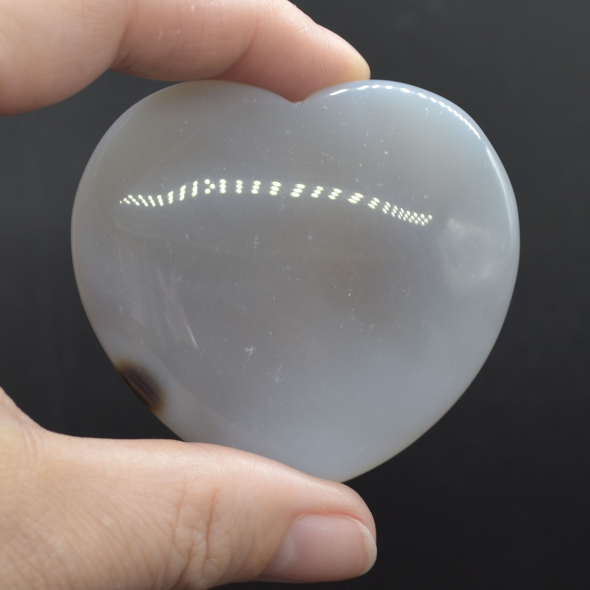 Druzy Agate Carved Heart - 5.3cm #04 - Image 3