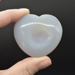 Druzy Agate Carved Heart - 4.5cm #06