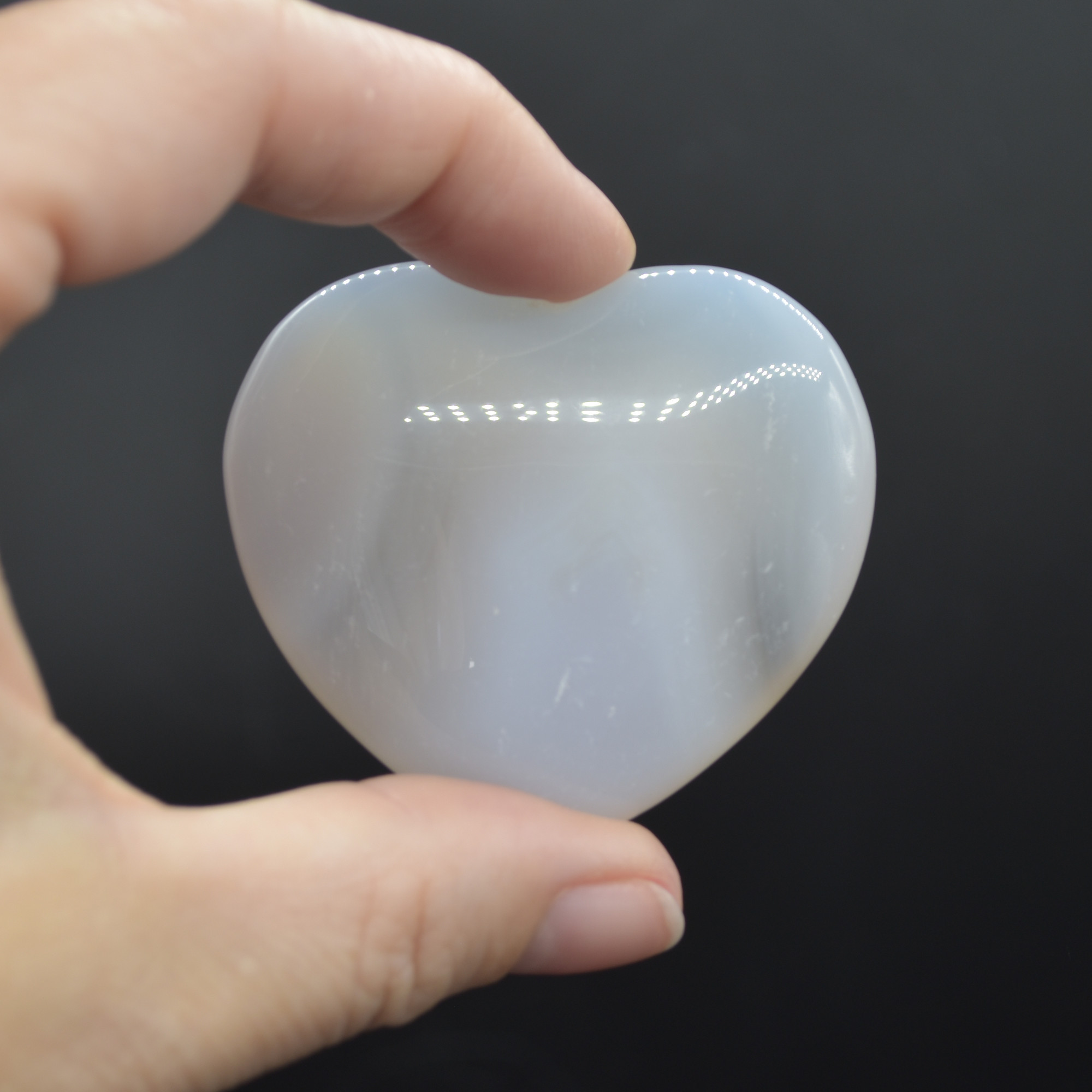 Druzy Agate Carved Heart - 4.6cm #09 - Image 2