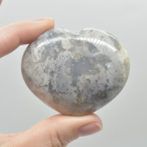 Flower Agate Crystal Puffy Heart - 104 grams - #8