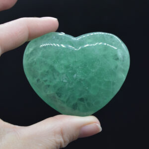 Green Fluorite Crystal Puffy Heart - 128 grams - #10