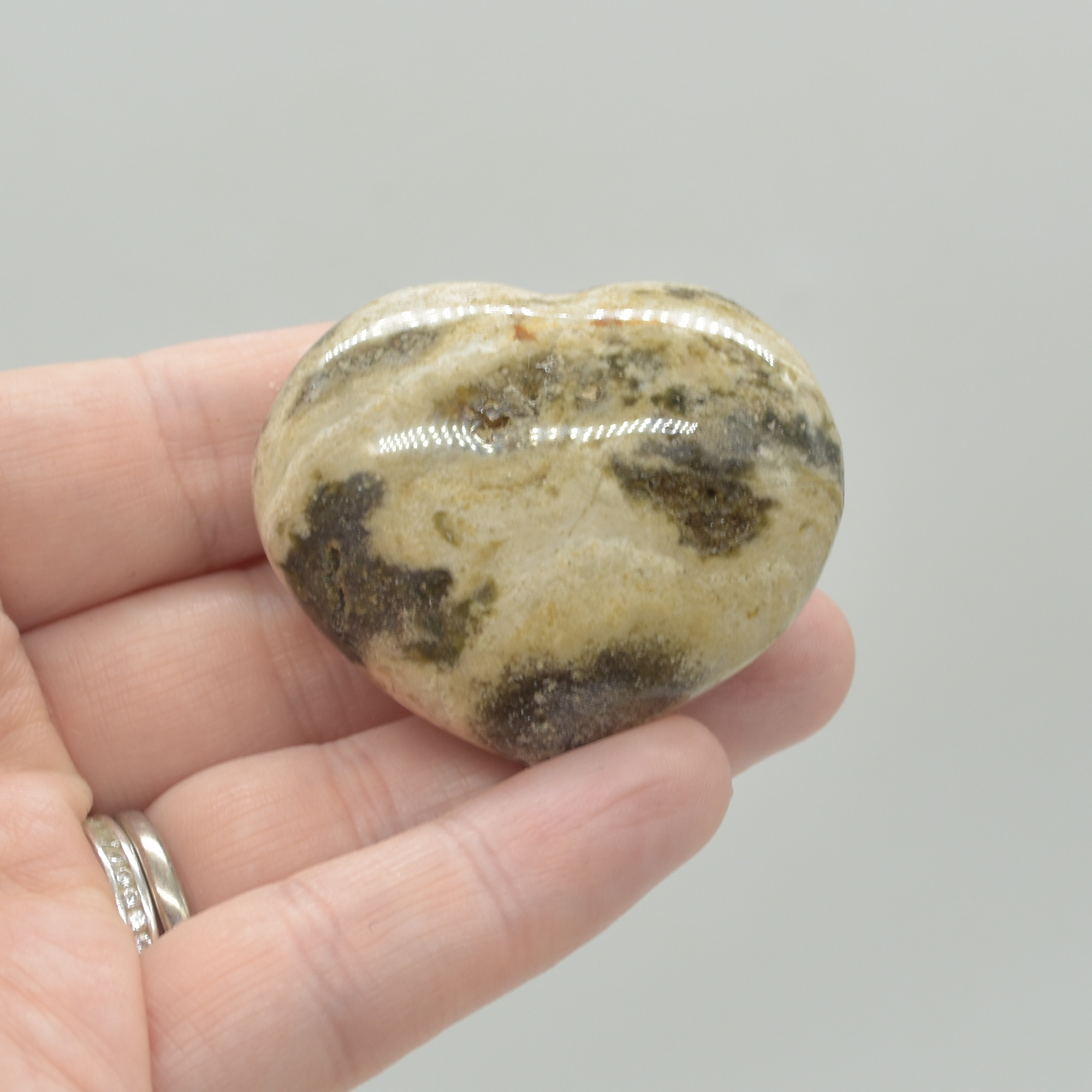 Ocean Jasper Crystal Puffy Heart - 47 grams - #7 - Image 4
