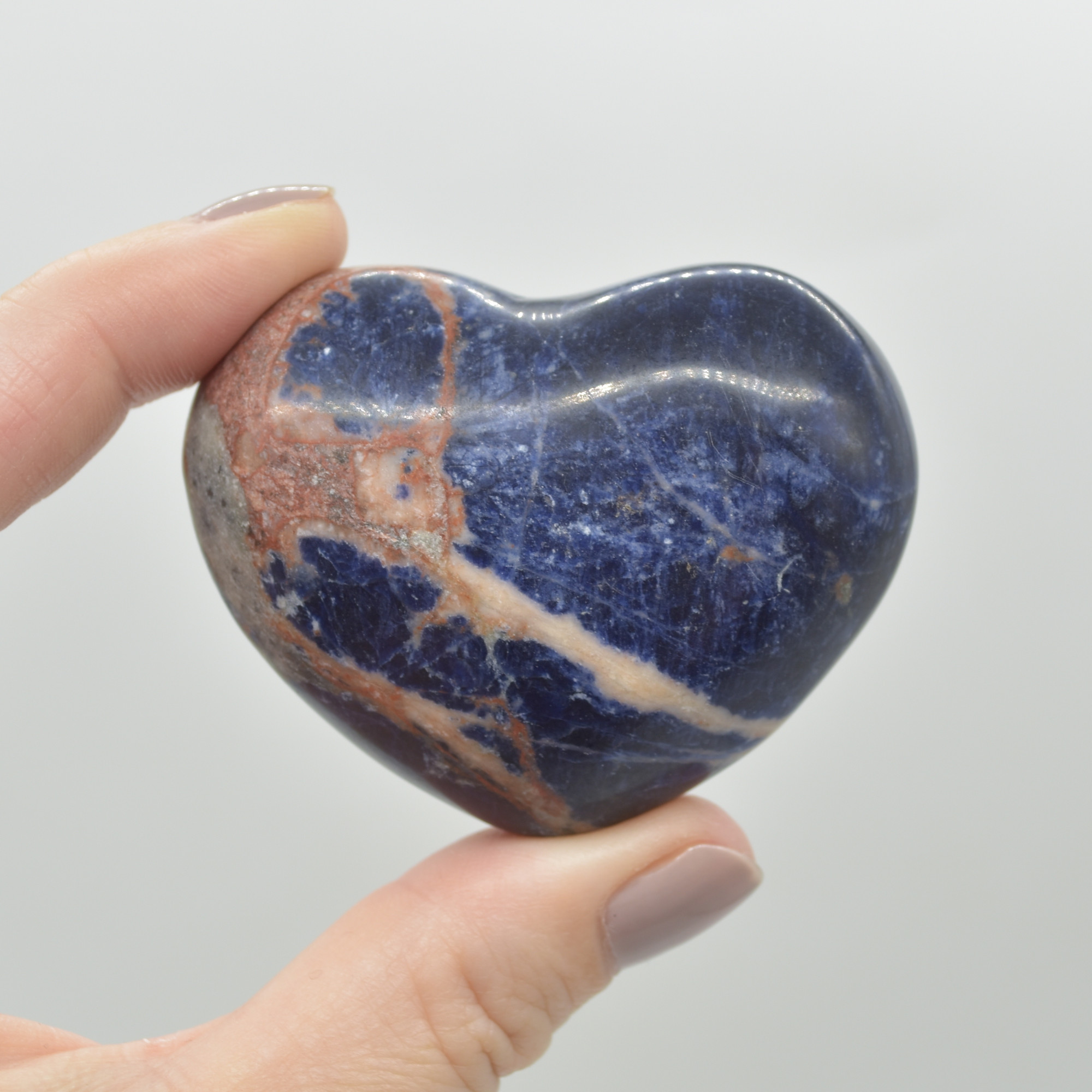 Sodalite Crystal Puffy Heart - 100 grams - #4